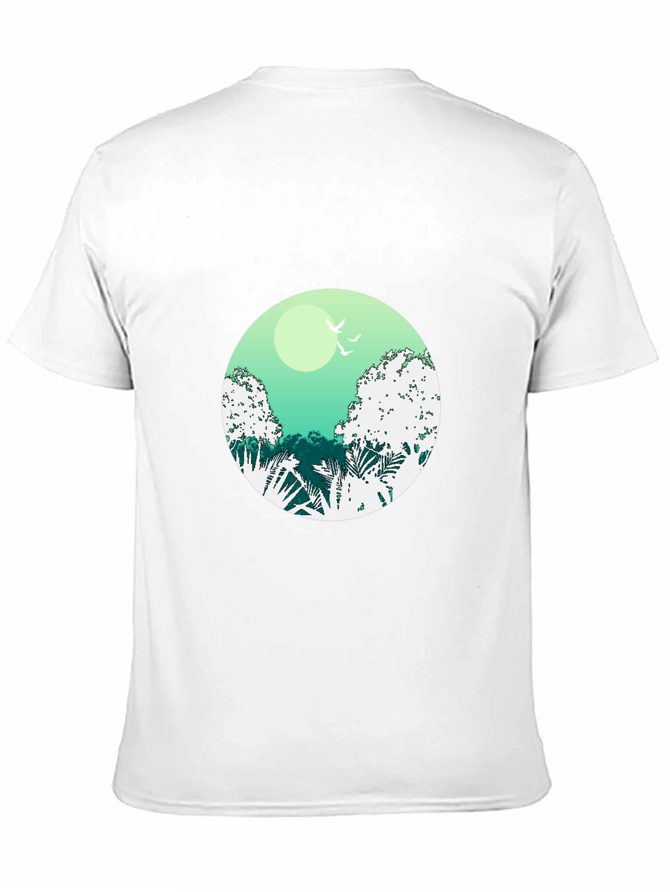 Nature Scene Graphic Tee - Soft Black Cotton Shirt