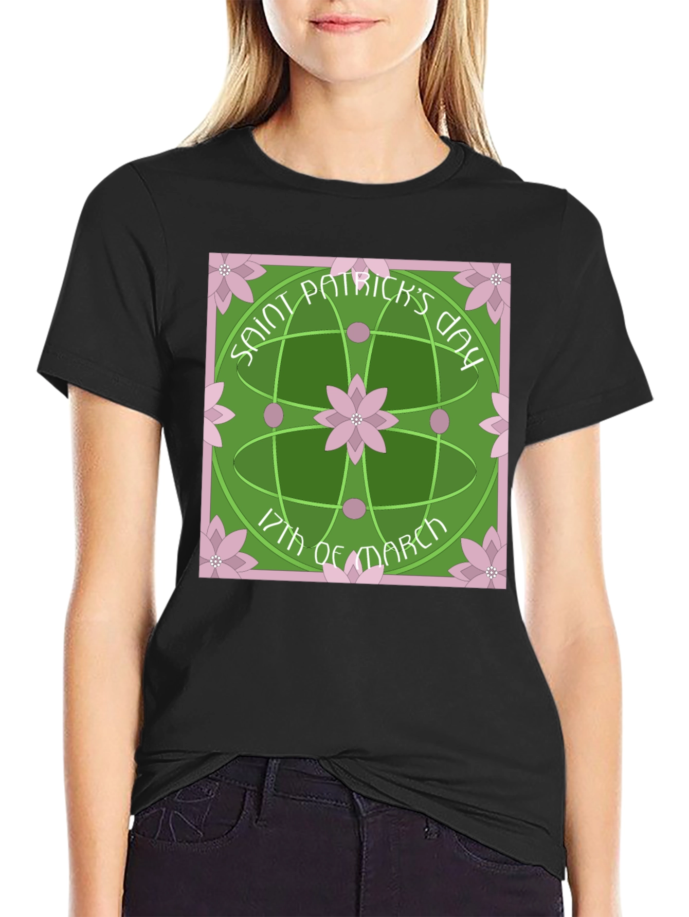 Saint Patricks Day Lotus Flower T-Shirt