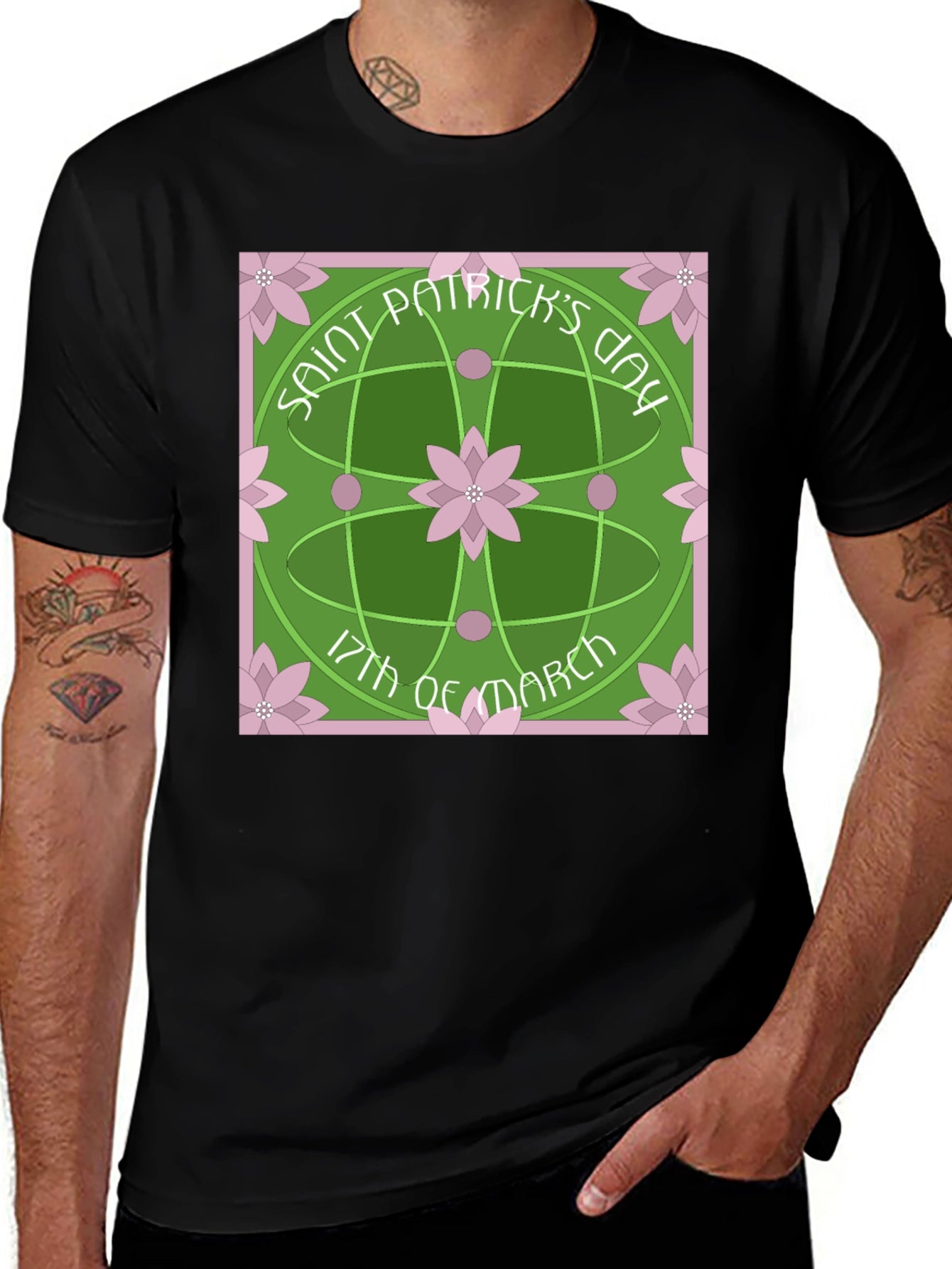 Saint Patricks Day Lotus Flower T-Shirt
