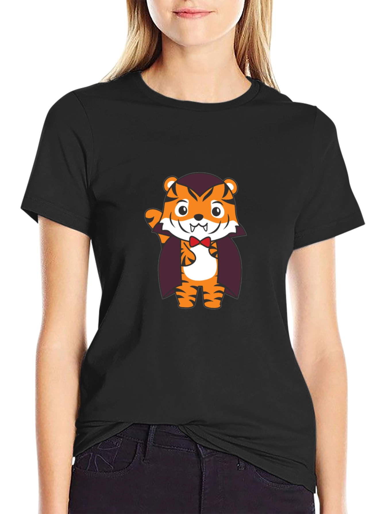 Cute Tiger Vampire Graphic T-Shirt