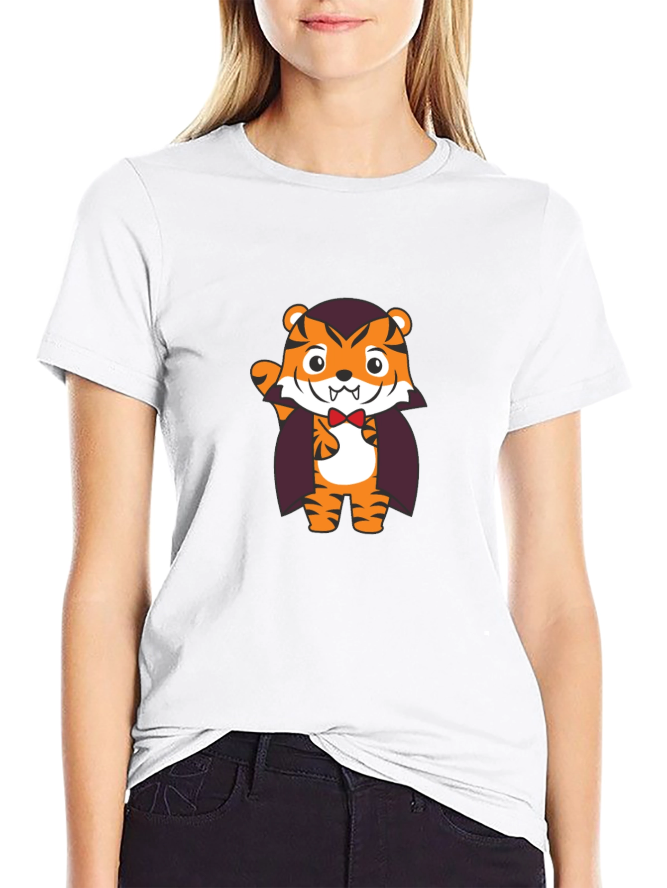 Cute Tiger Vampire Graphic T-Shirt