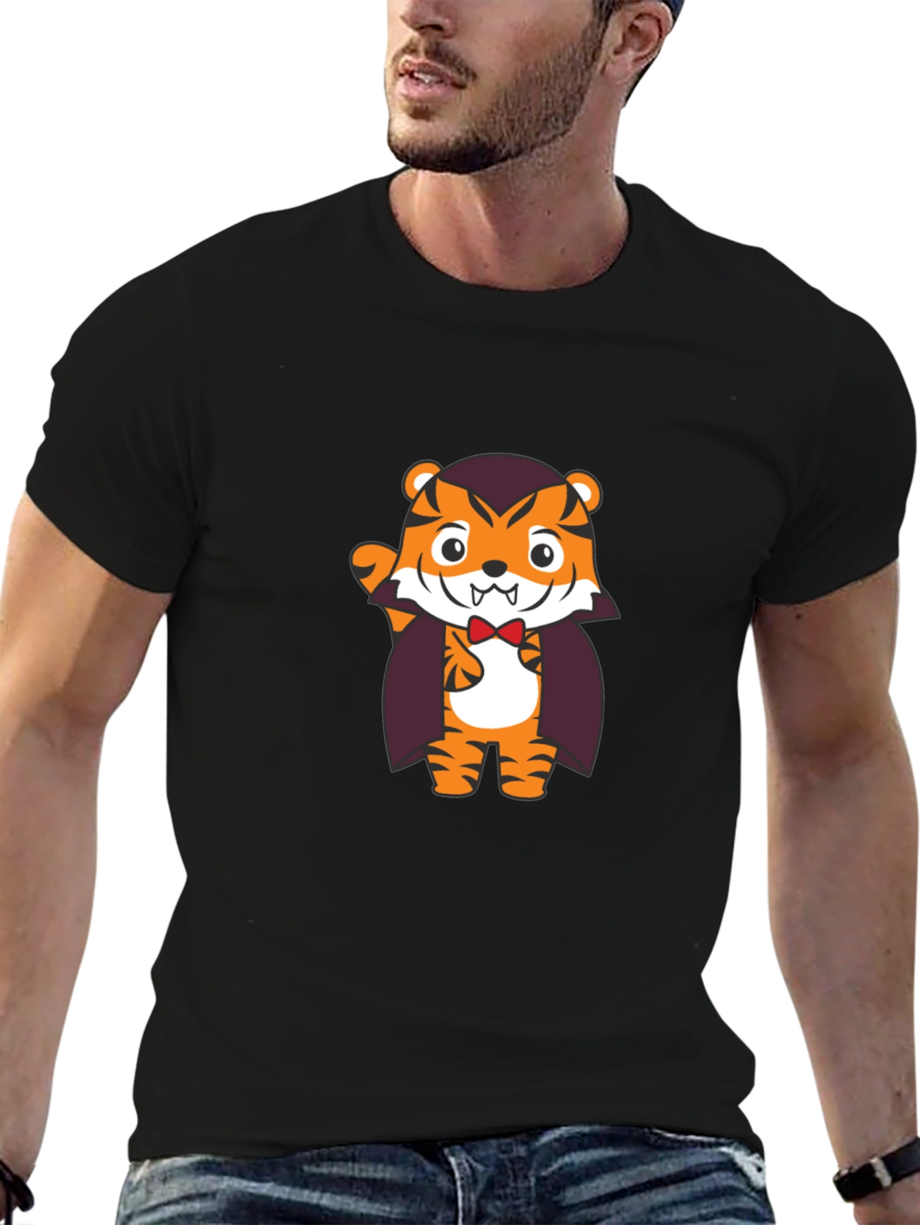 Cute Tiger Vampire Graphic T-Shirt