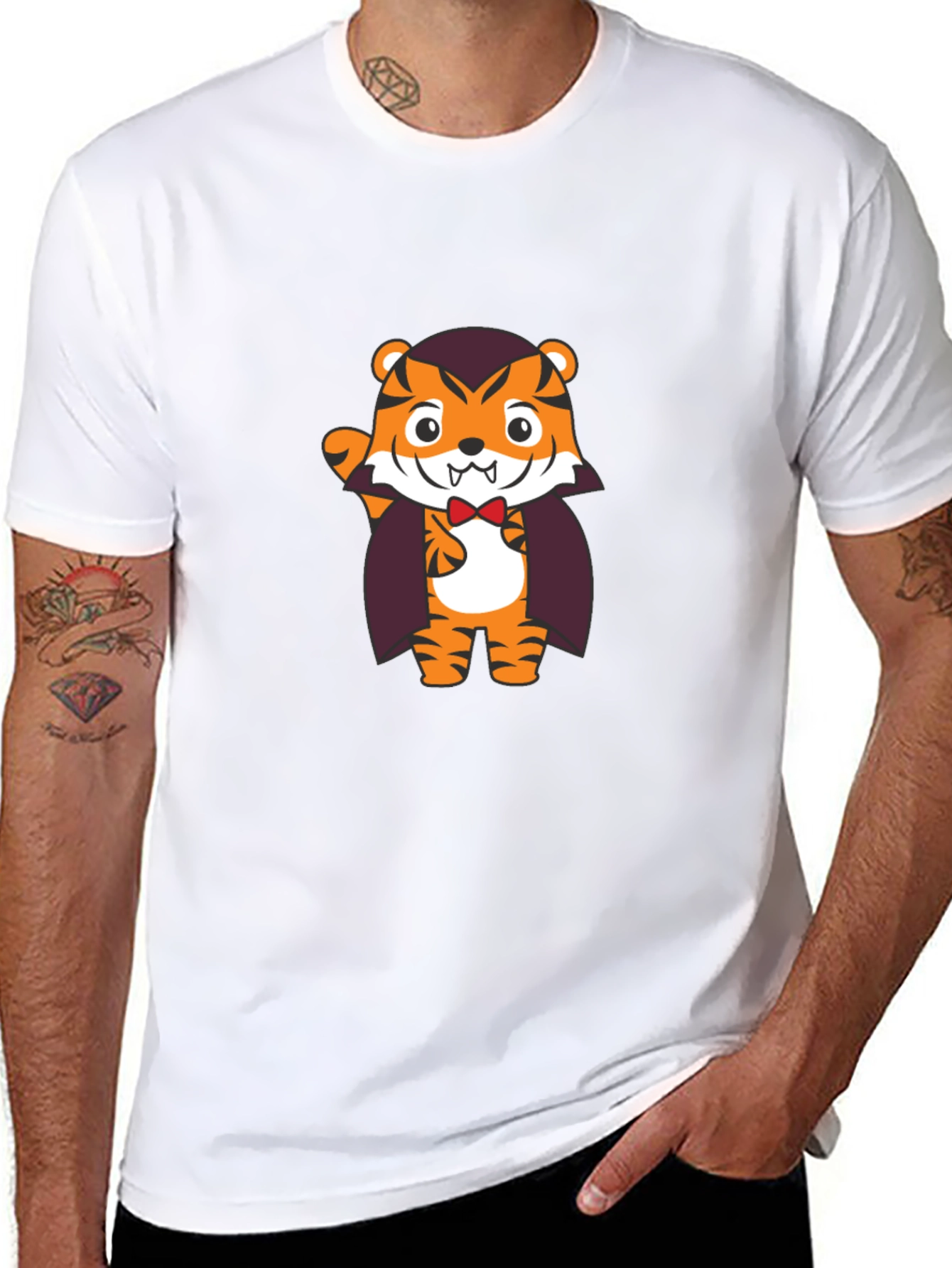Cute Tiger Vampire Graphic T-Shirt