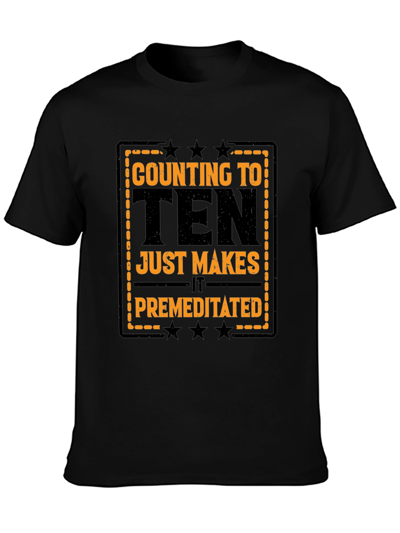 Counting to Ten Funny Black Graphic T-Shirt