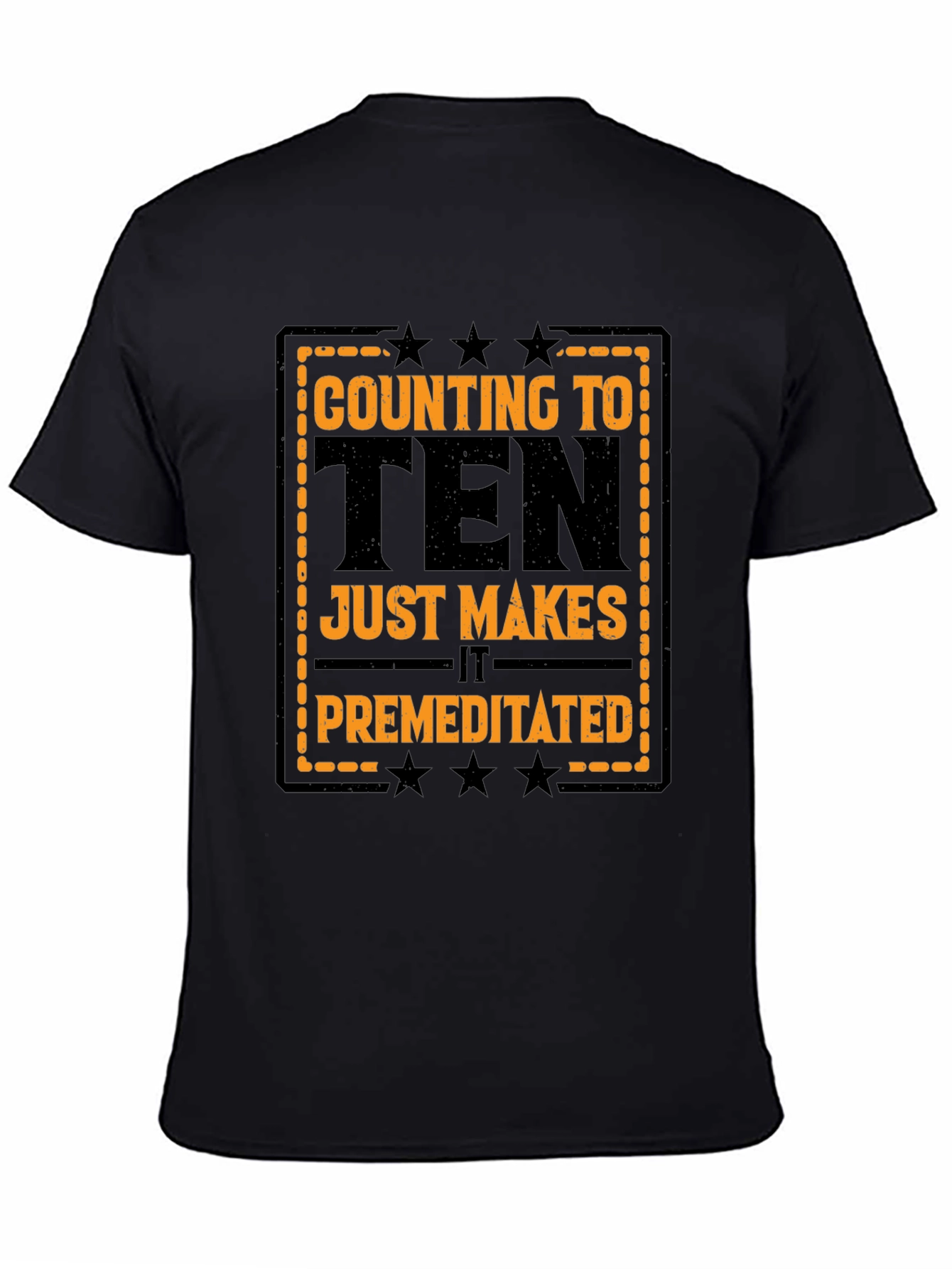 Counting to Ten Funny Black Graphic T-Shirt