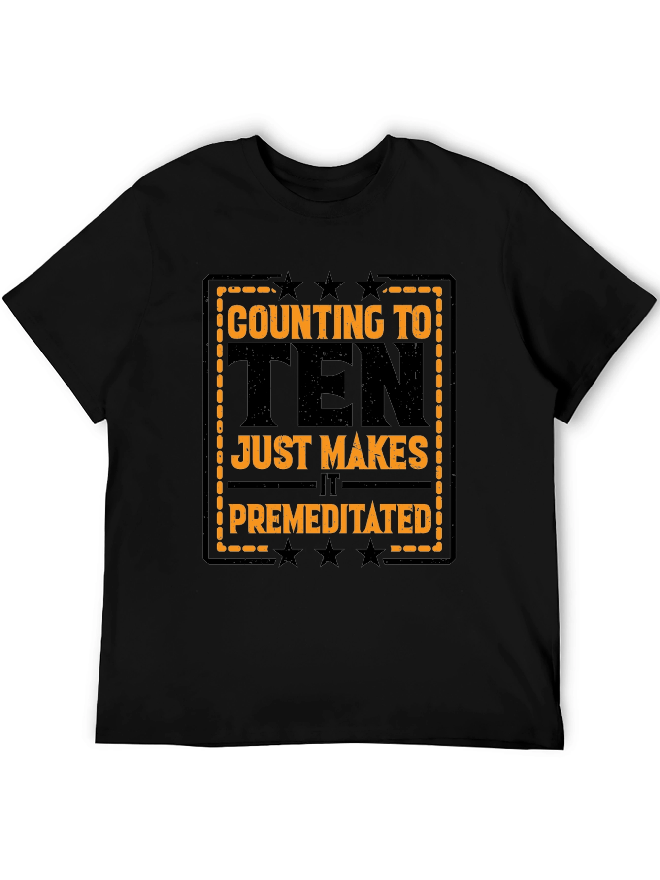 Counting to Ten Funny Black Graphic T-Shirt