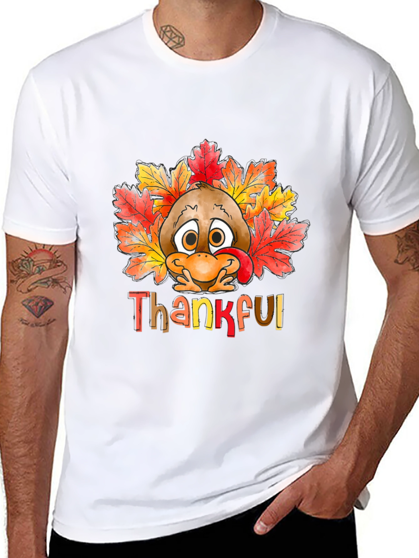 Thankful Turkey Graphic Tee - Thanksgiving Apparel