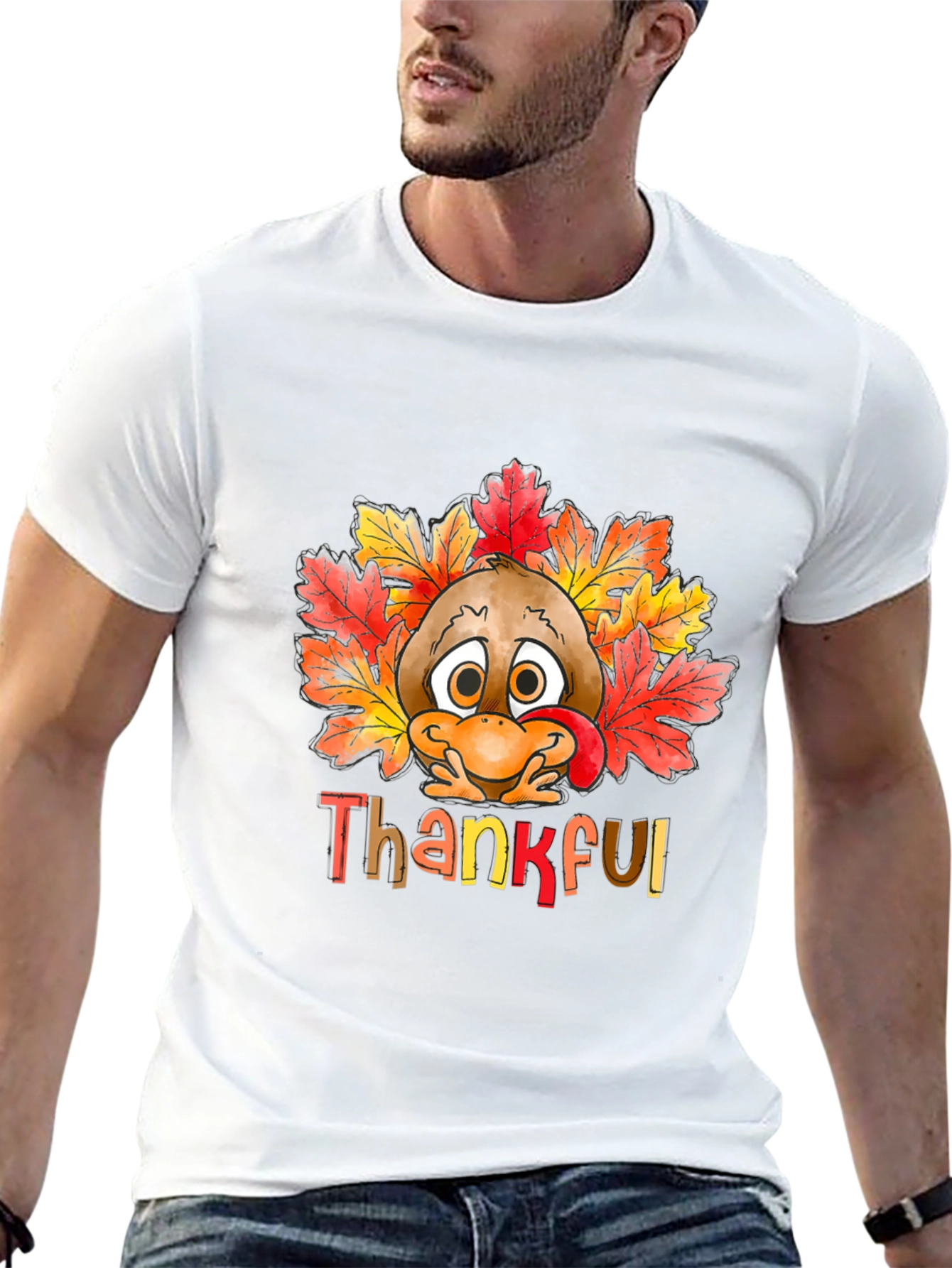 Thankful Turkey Graphic Tee - Thanksgiving Apparel