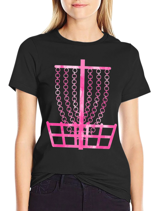 Disc Golf Basket Tee - Pink Watercolor Design