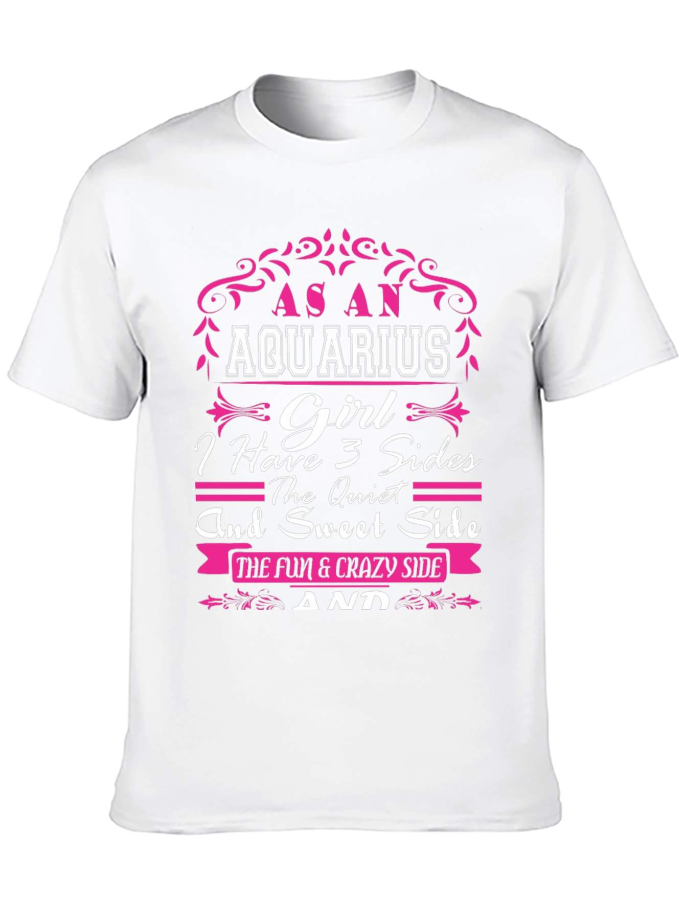 Aquarius Girl T-Shirt - 3 Sides Zodiac Tee