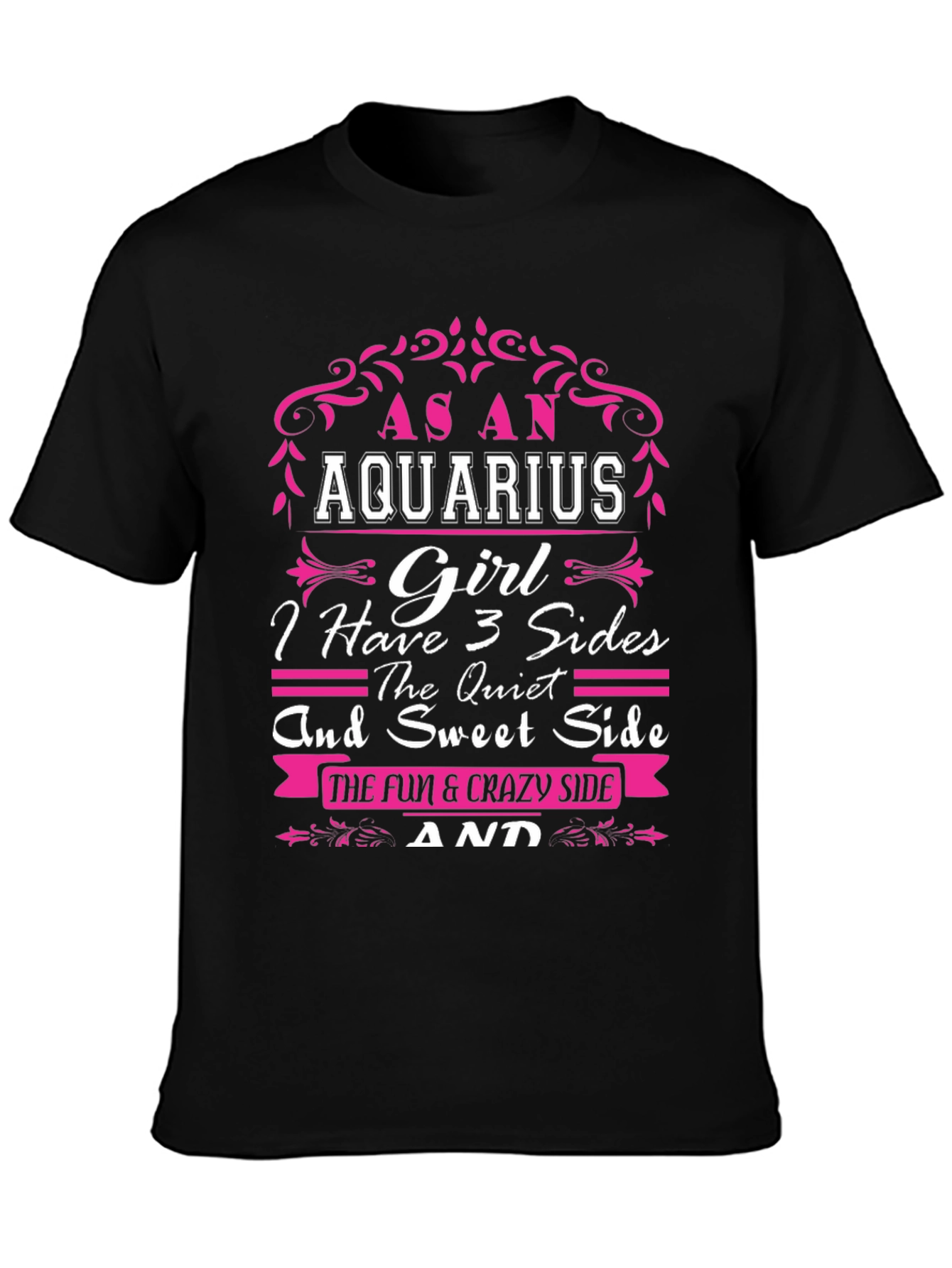 Aquarius Girl T-Shirt - 3 Sides Zodiac Tee