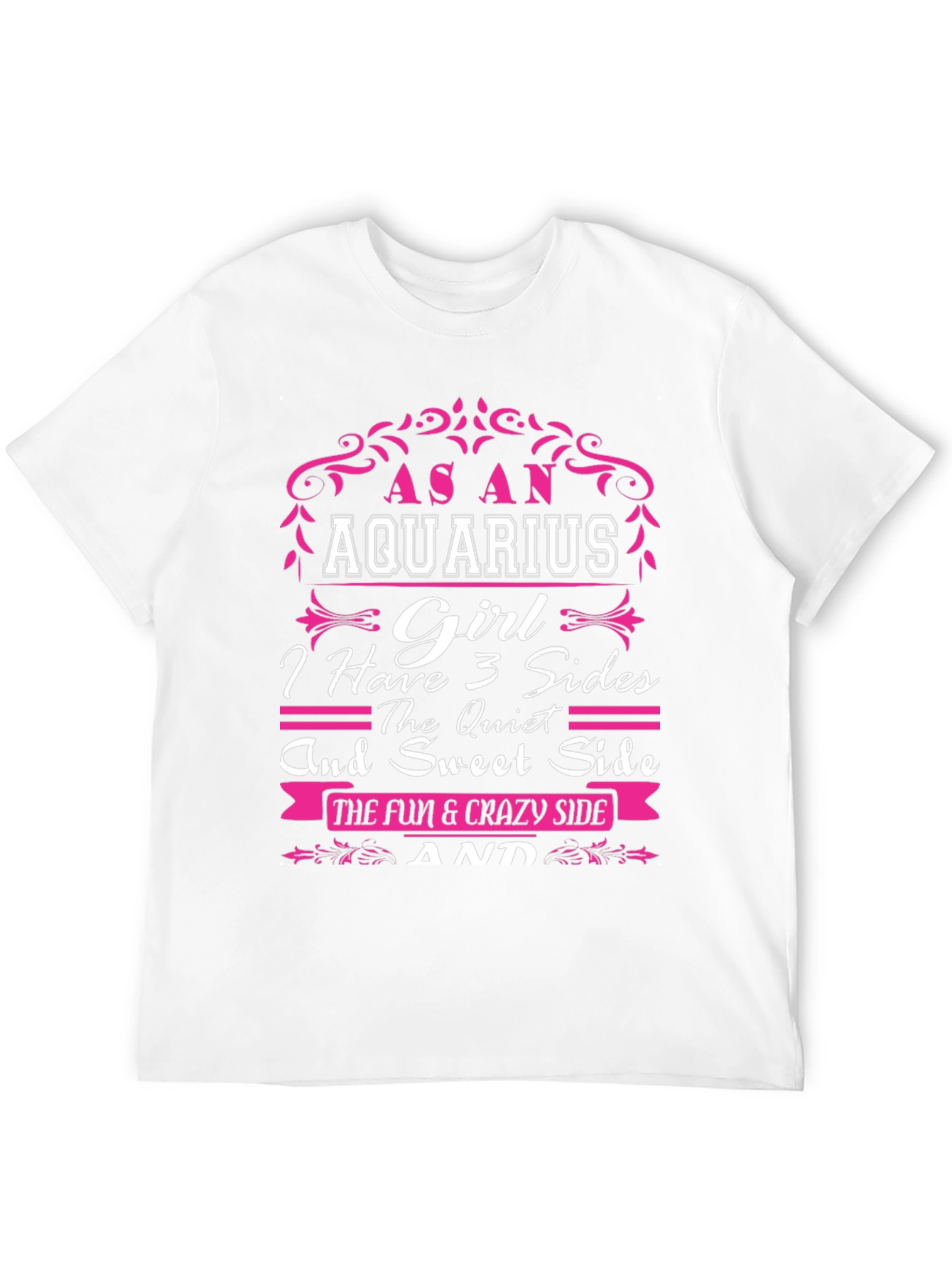 Aquarius Girl T-Shirt - 3 Sides Zodiac Tee