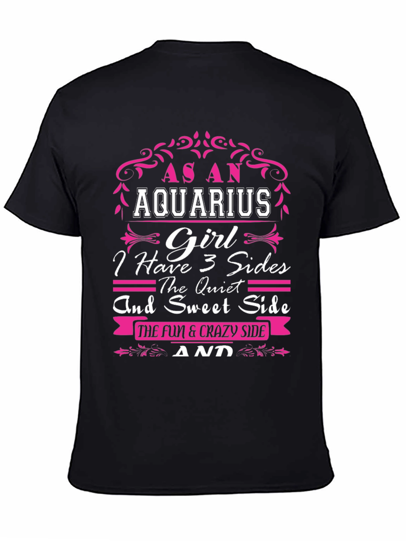 Aquarius Girl T-Shirt - 3 Sides Zodiac Tee