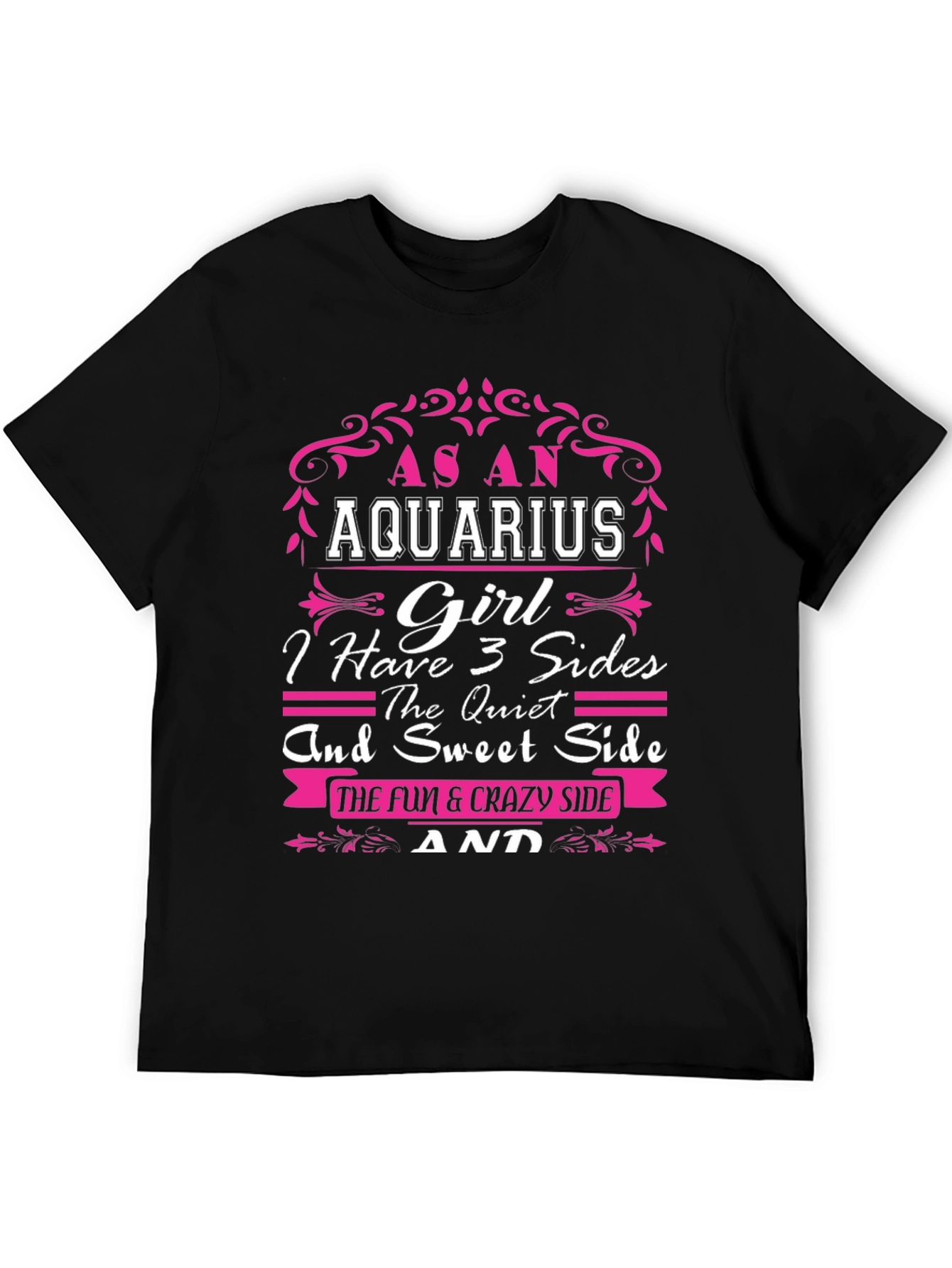 Aquarius Girl T-Shirt - 3 Sides Zodiac Tee