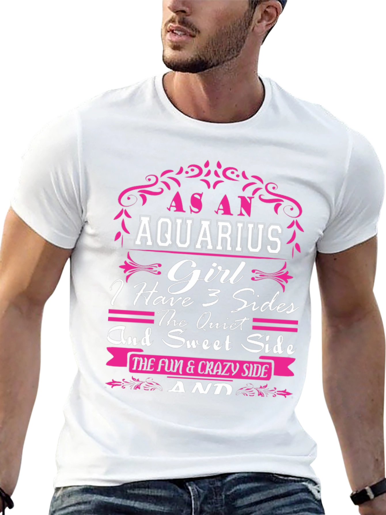 Aquarius Girl T-Shirt - 3 Sides Zodiac Tee
