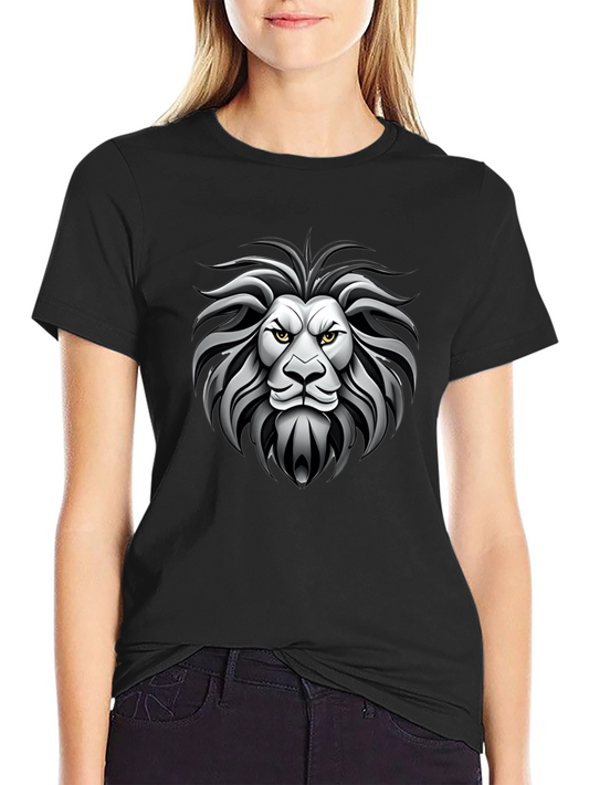 Lion Head Graphic Black T-Shirt
