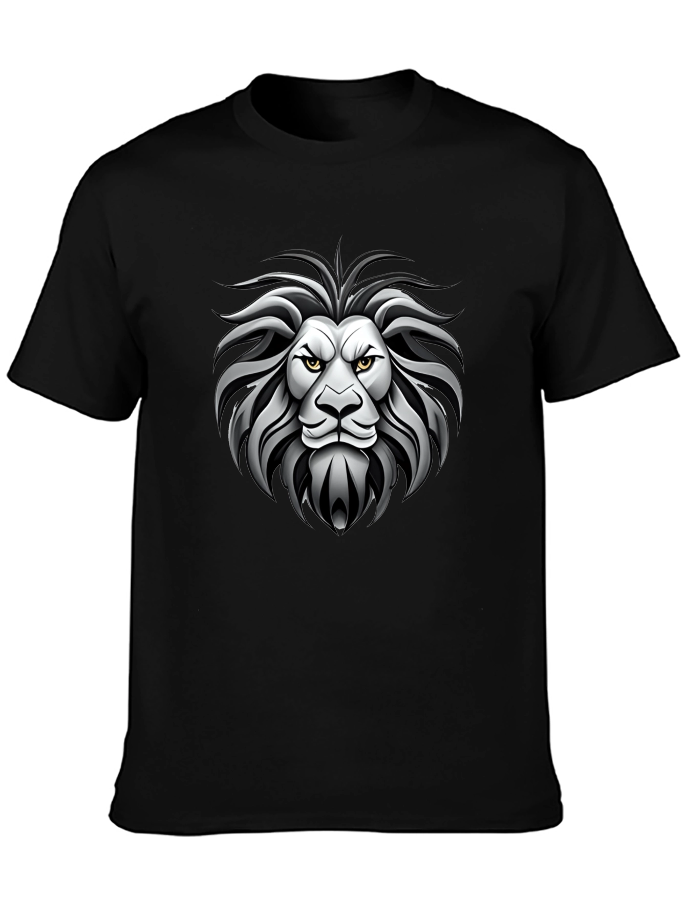 Lion Head Graphic Black T-Shirt