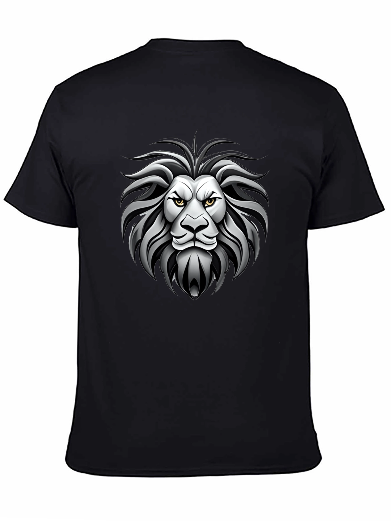 Lion Head Graphic Black T-Shirt