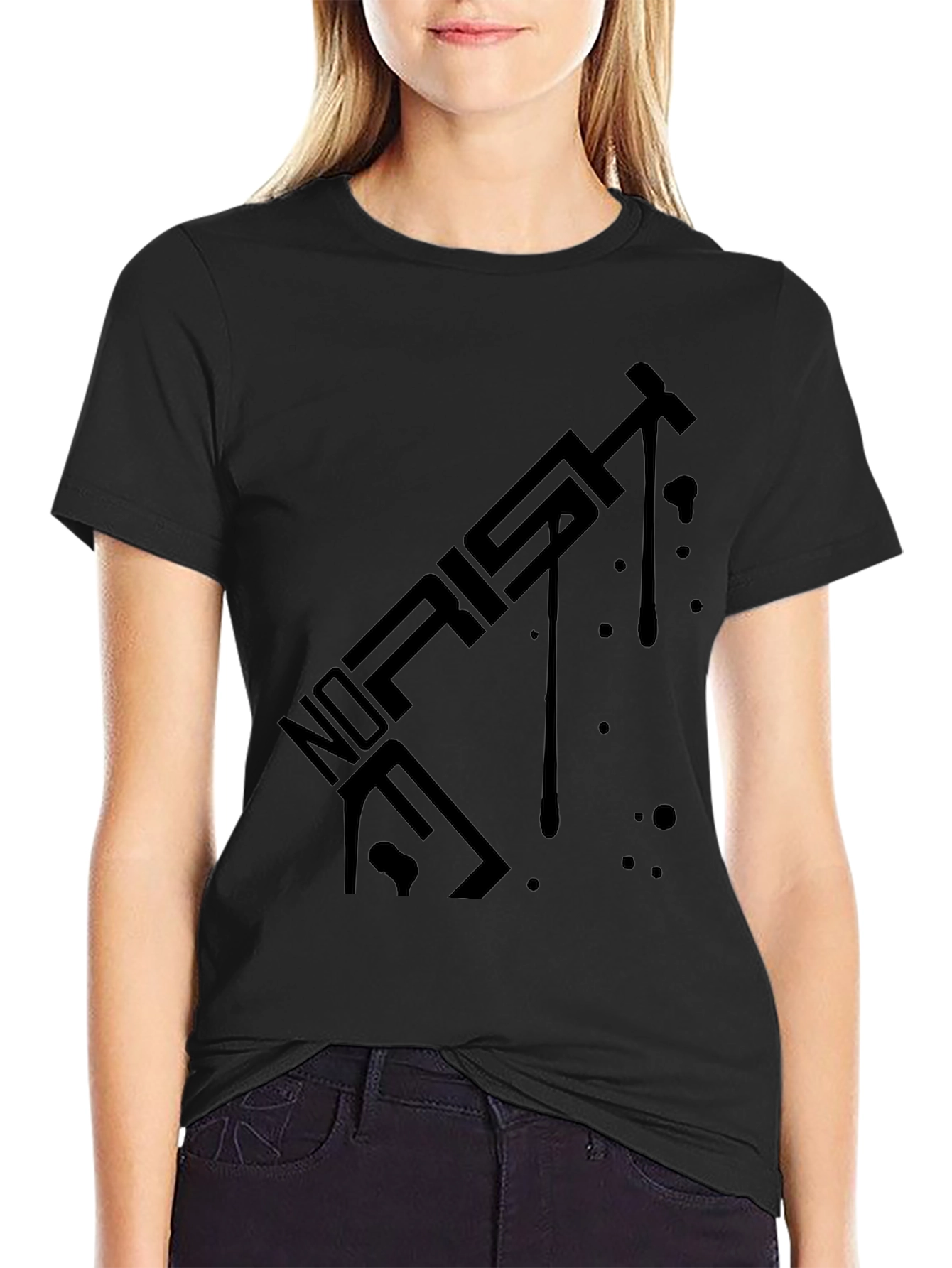 Modern Black T-Shirt with Abstract Graphic Design