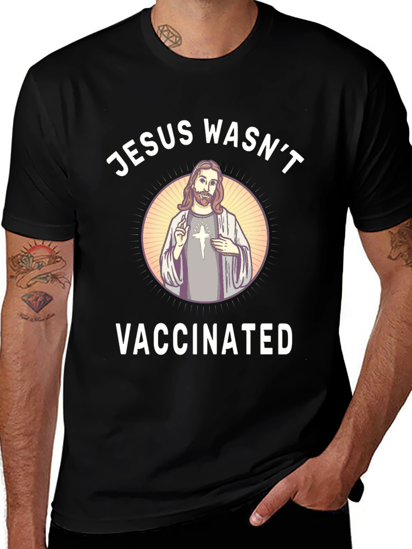 Jesus Wasnt Vaccinated Graphic Tee