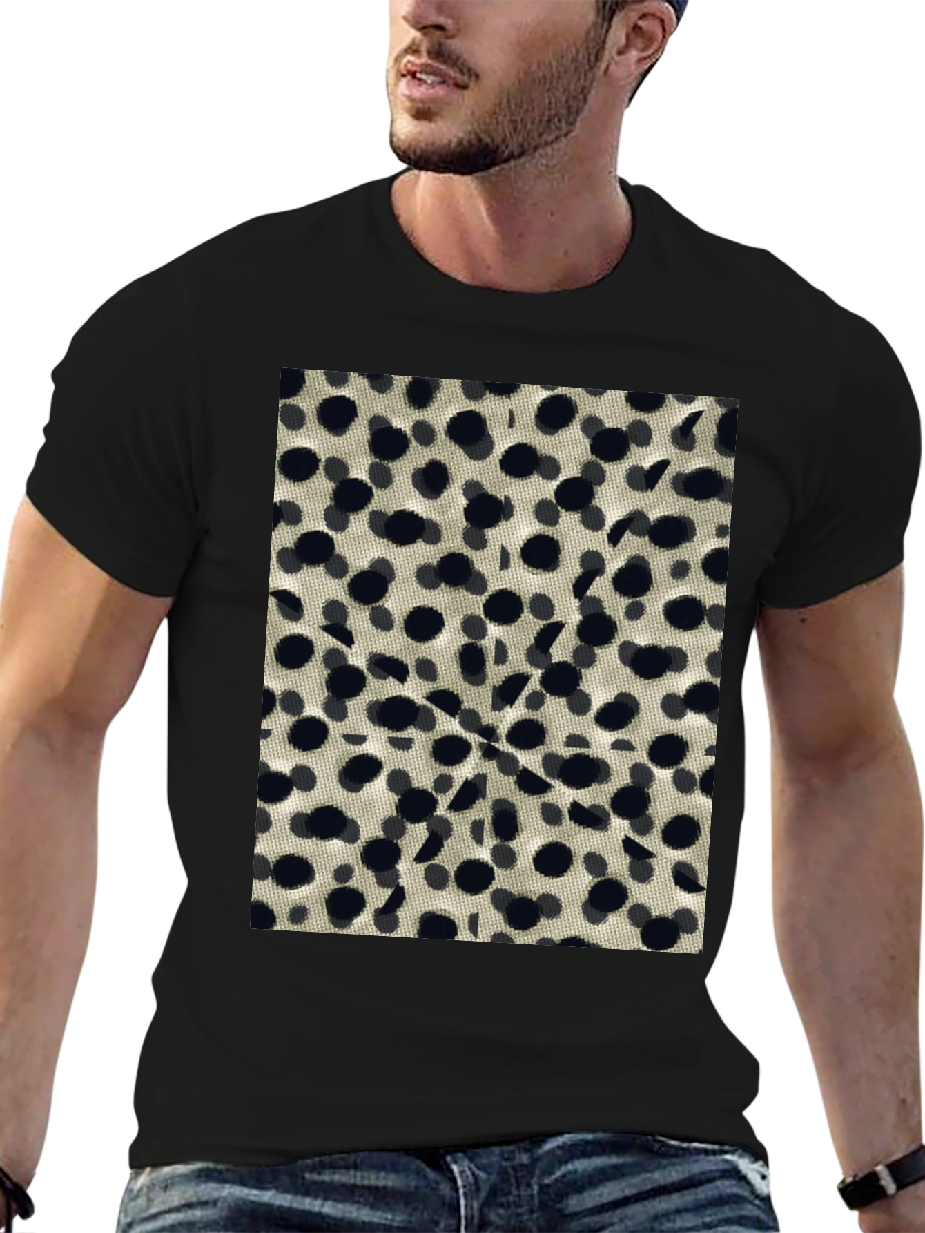 Abstract Dotted Black T-Shirt