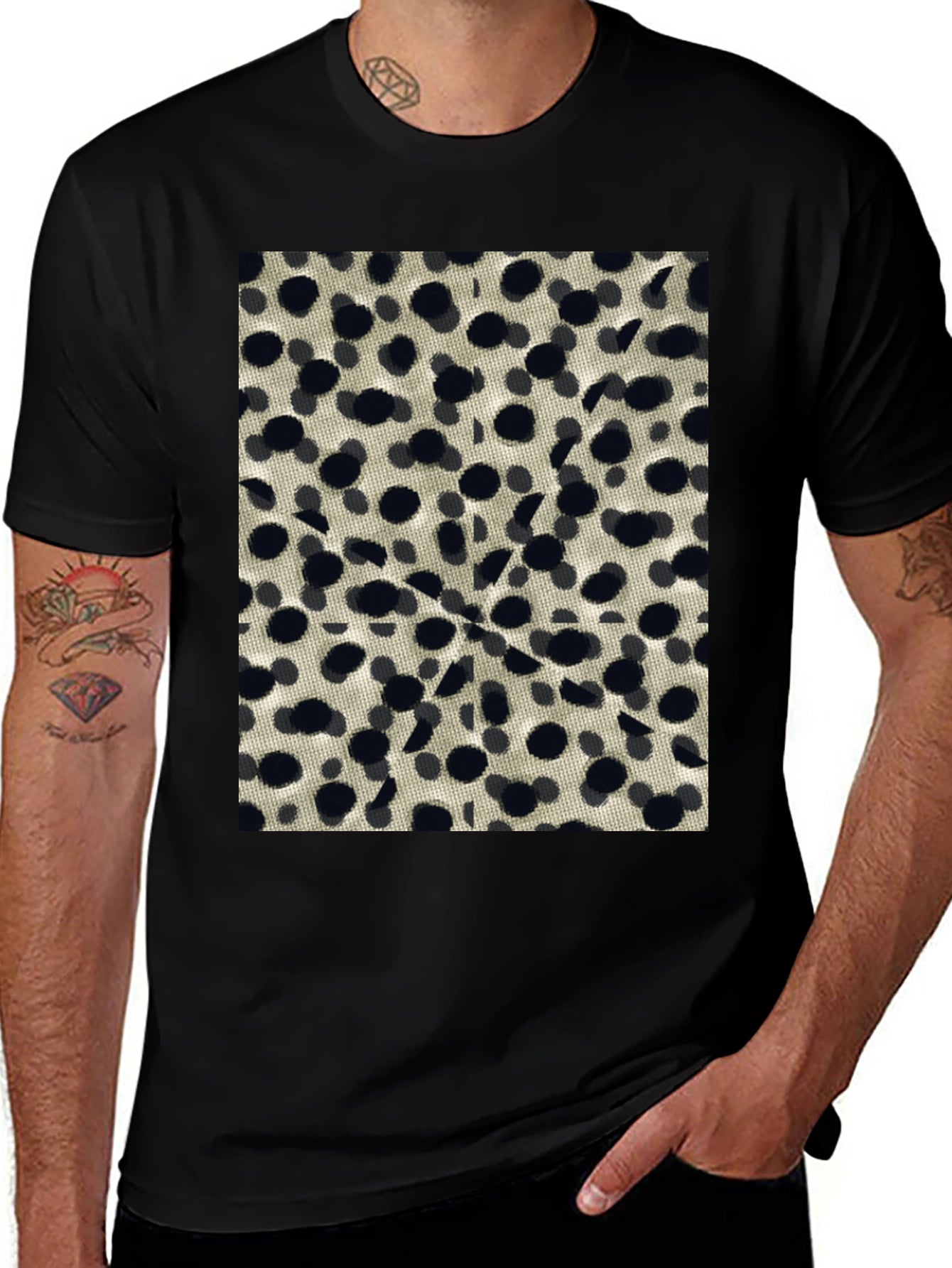 Abstract Dotted Black T-Shirt