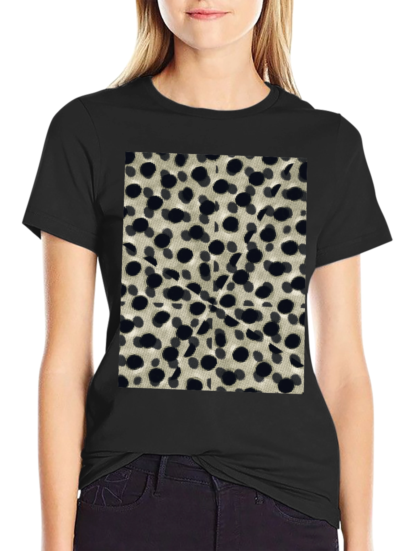Abstract Dotted Black T-Shirt