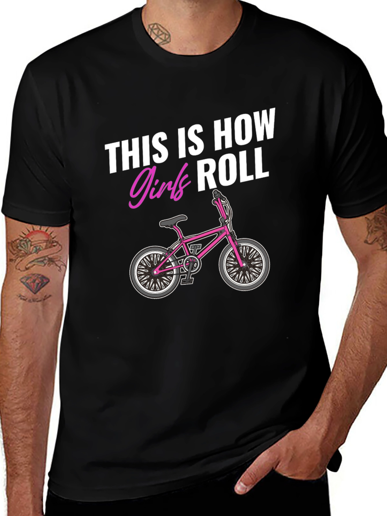 Girls Roll Graphic Tee - BMX Bike Design
