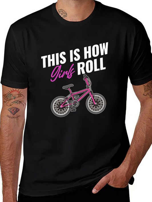 Girls Roll Graphic Tee - BMX Bike Design