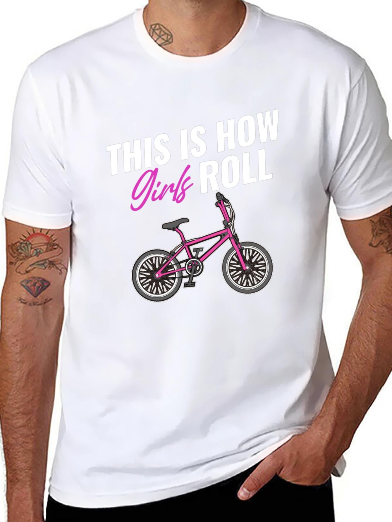 Girls Roll Graphic Tee - BMX Bike Design