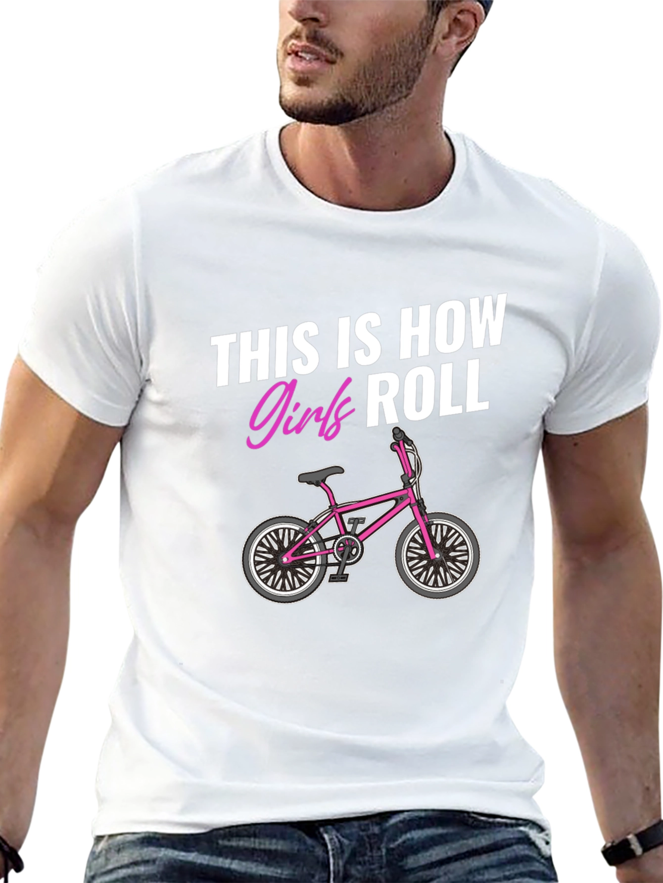 Girls Roll Graphic Tee - BMX Bike Design