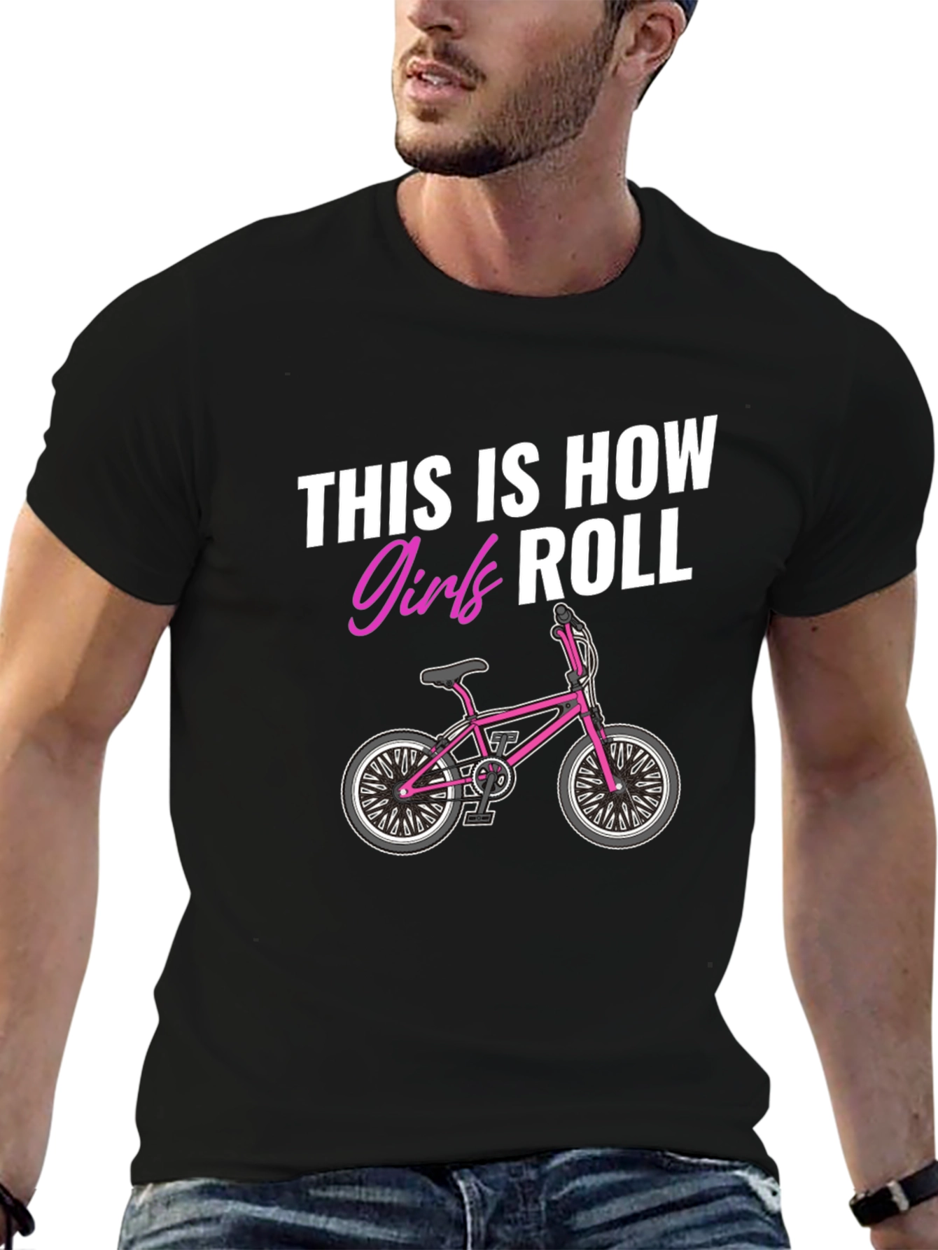 Girls Roll Graphic Tee - BMX Bike Design