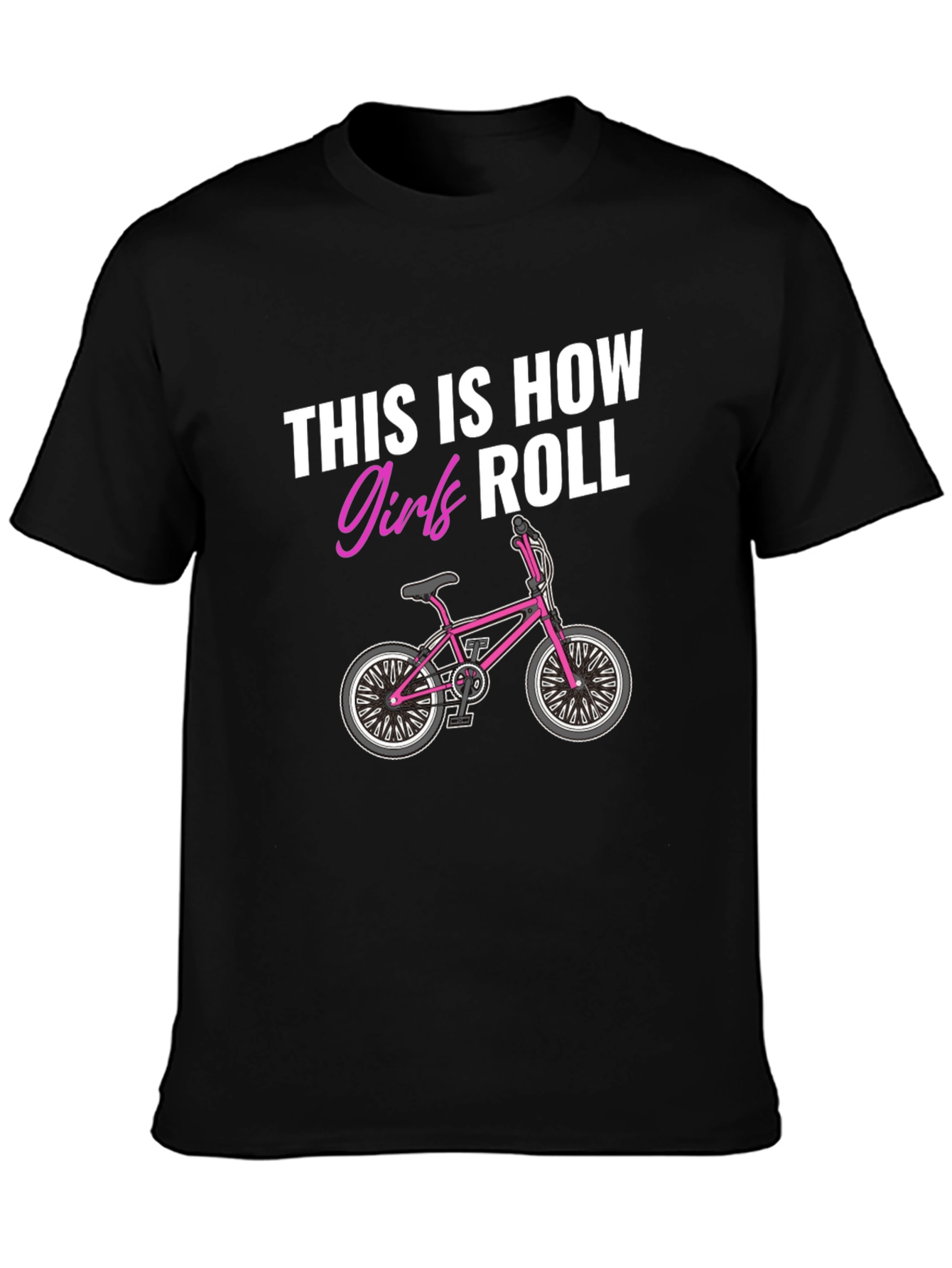 Girls Roll Graphic Tee - BMX Bike Design