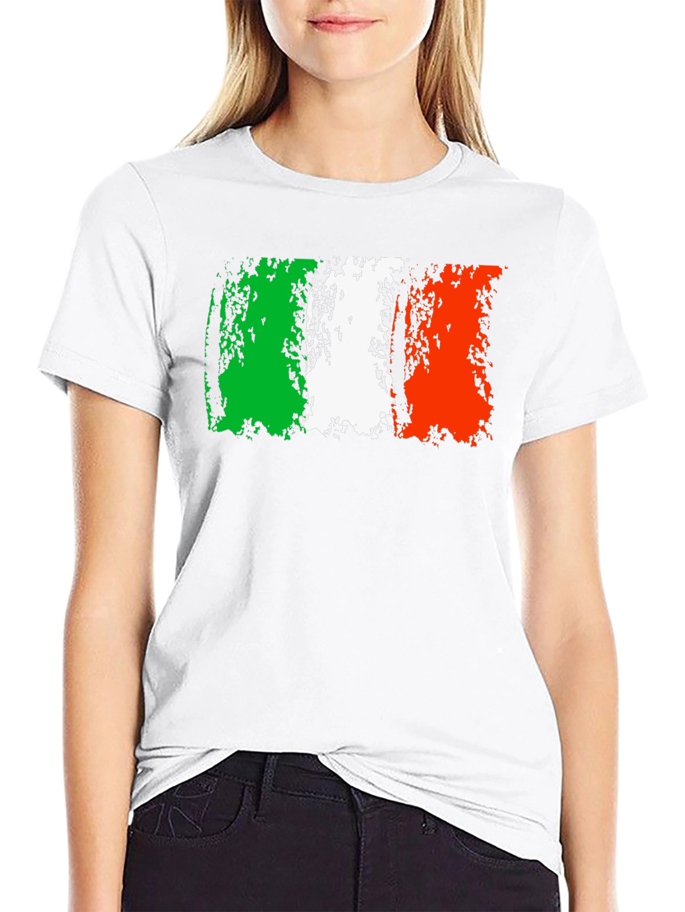 Italy Flag Graphic Tee - Distressed Design