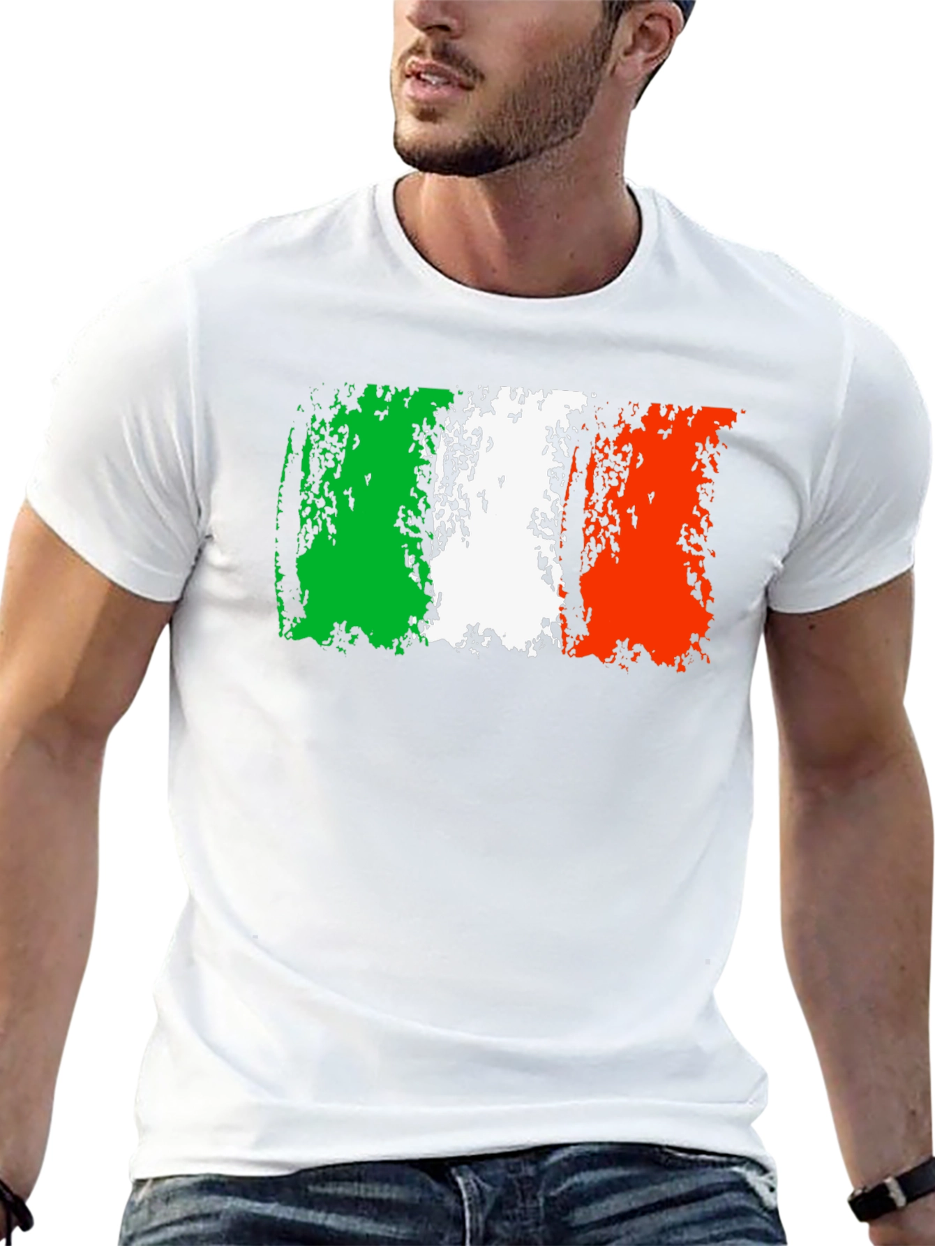 Italy Flag Graphic Tee - Distressed Design