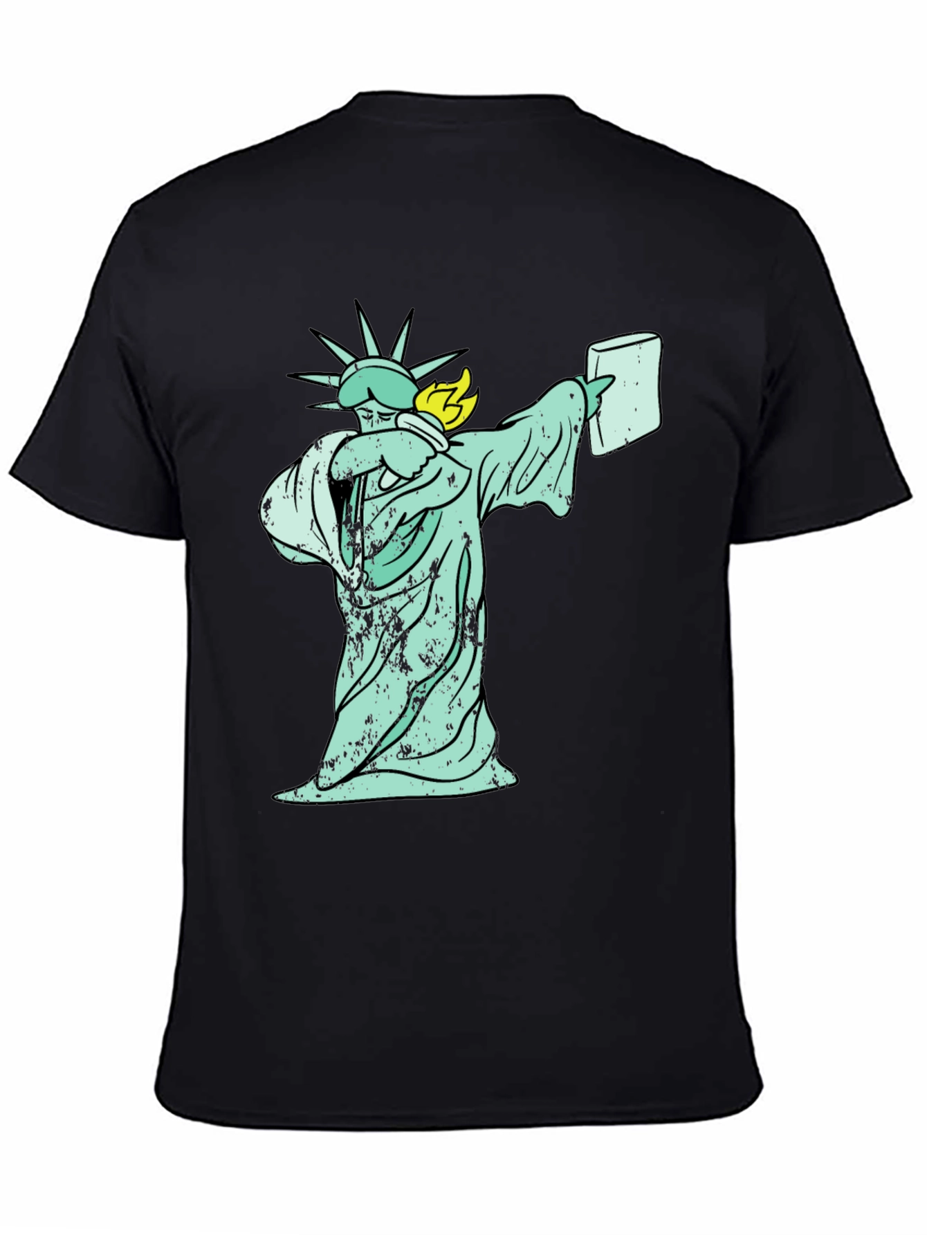 Dabbing Liberty Graphic Tee - Black Cotton T-Shirt