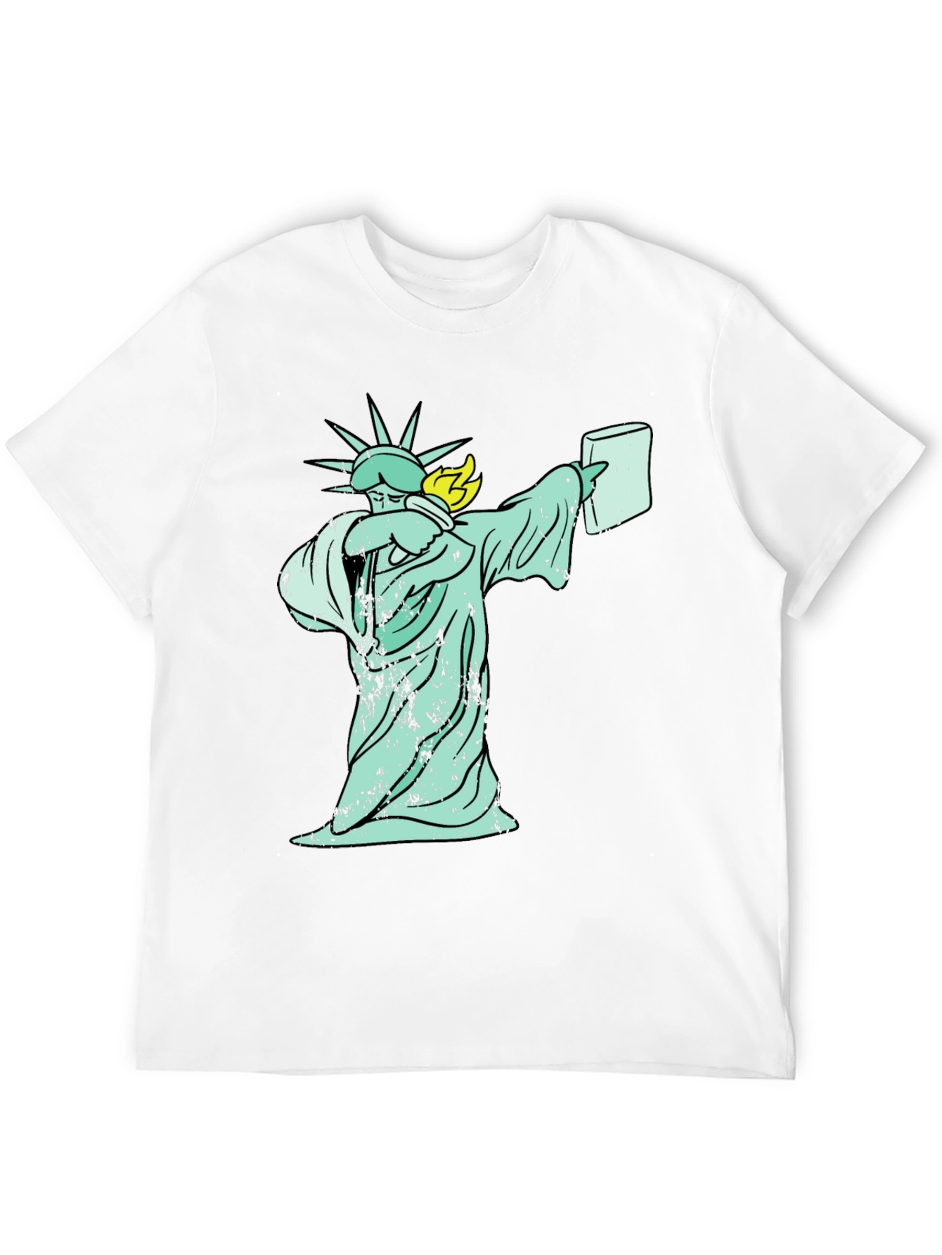 Dabbing Liberty Graphic Tee - Black Cotton T-Shirt