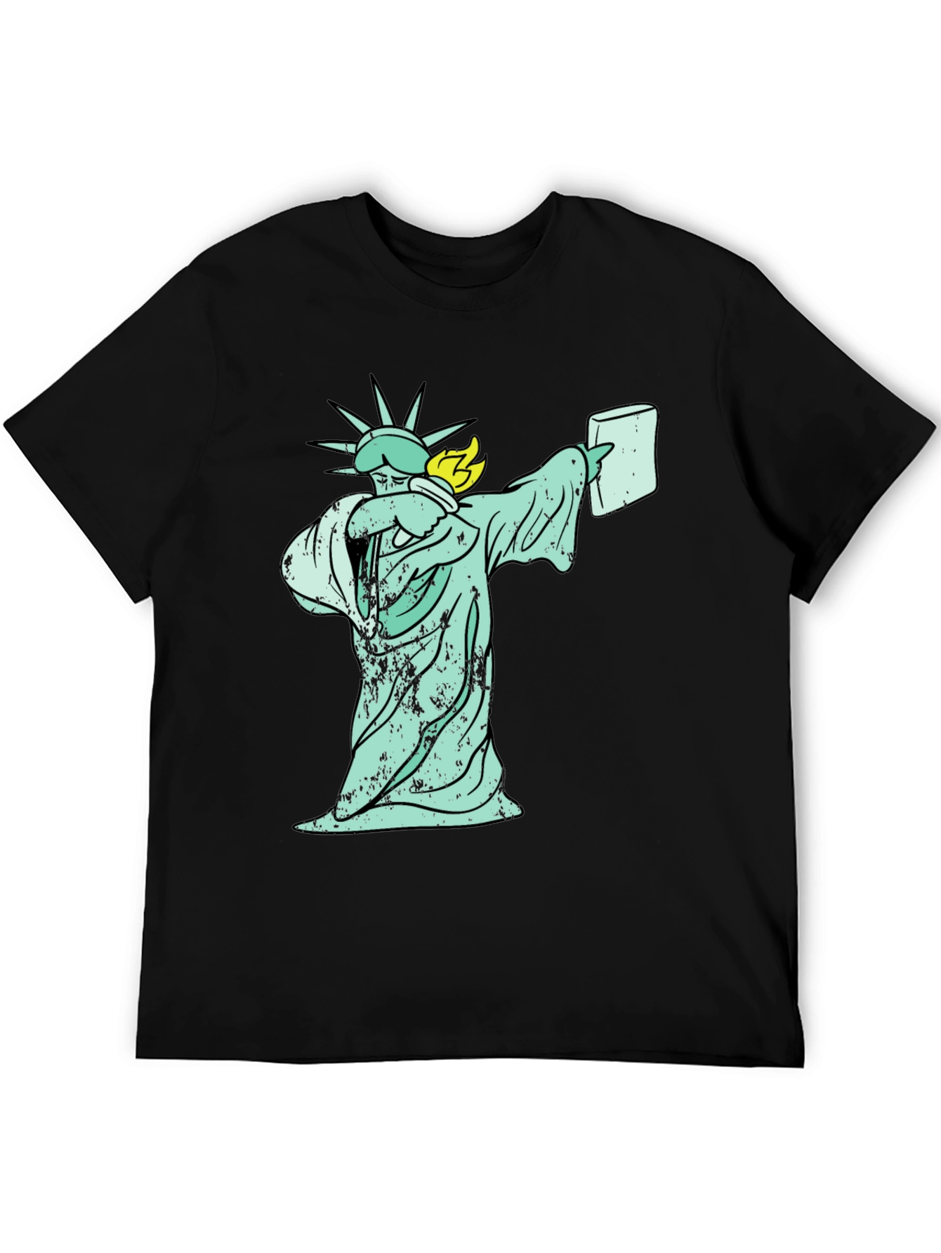 Dabbing Liberty Graphic Tee - Black Cotton T-Shirt