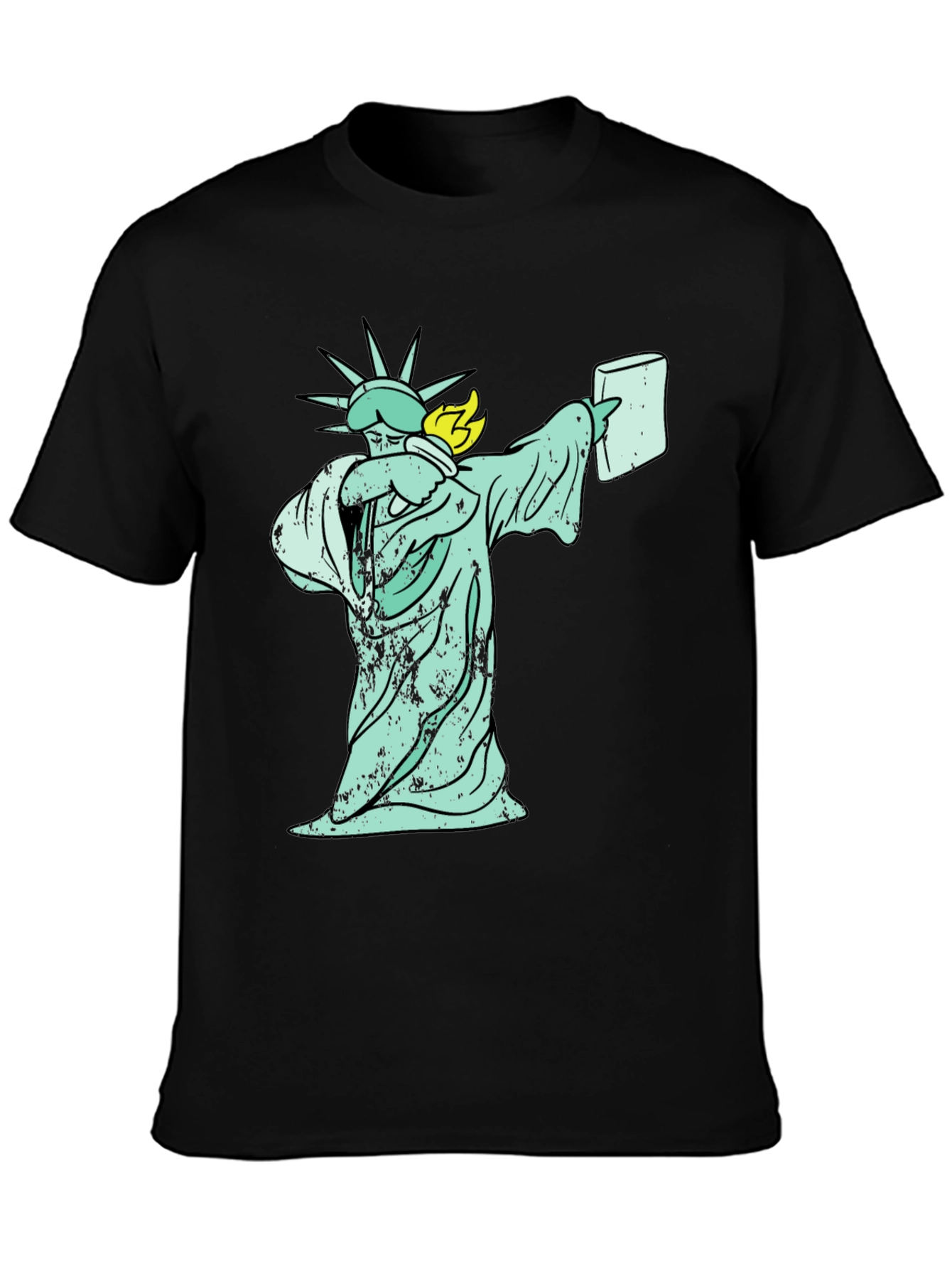Dabbing Liberty Graphic Tee - Black Cotton T-Shirt
