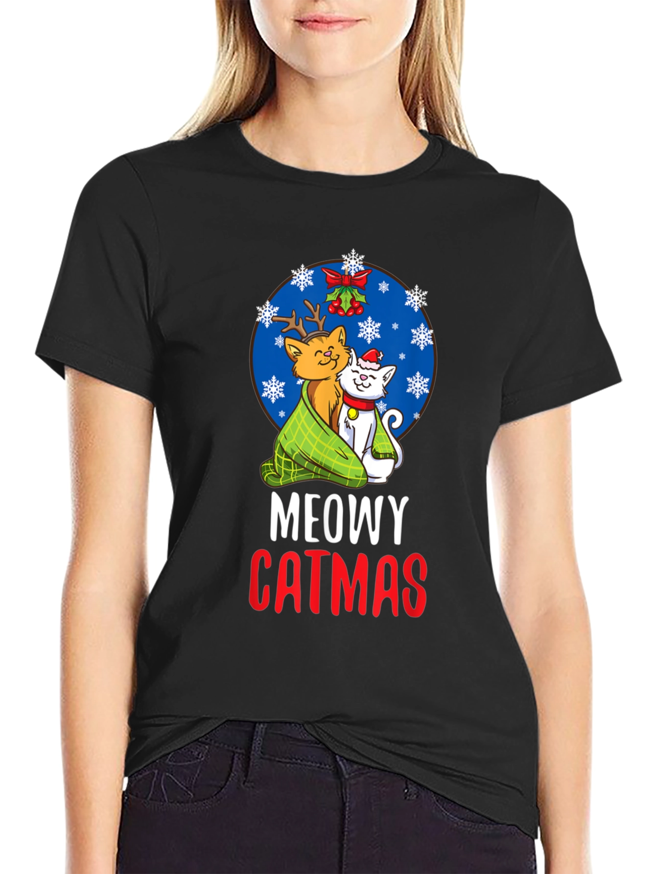 Meowy Catmas Christmas Graphic Tee