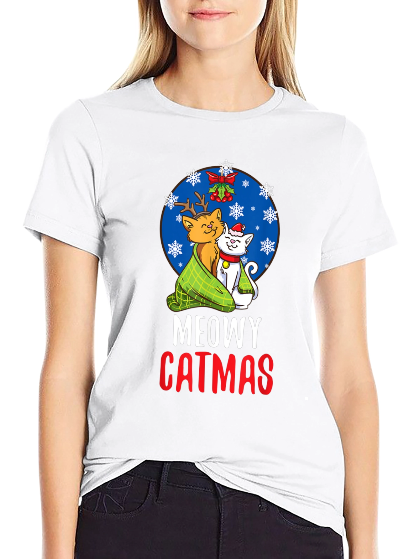 Meowy Catmas Christmas Graphic Tee