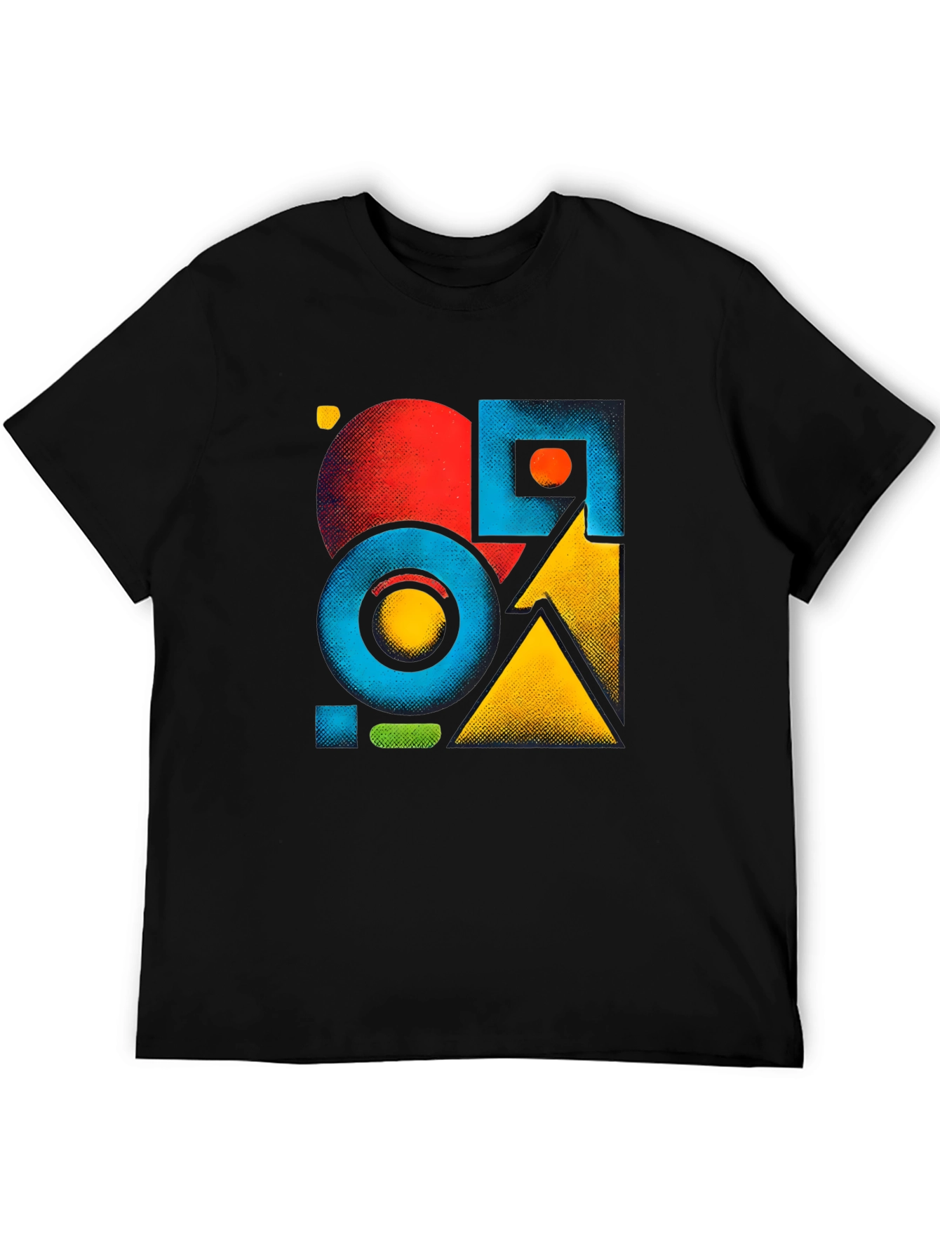 Abstract Geometric Pattern Black Graphic Tee