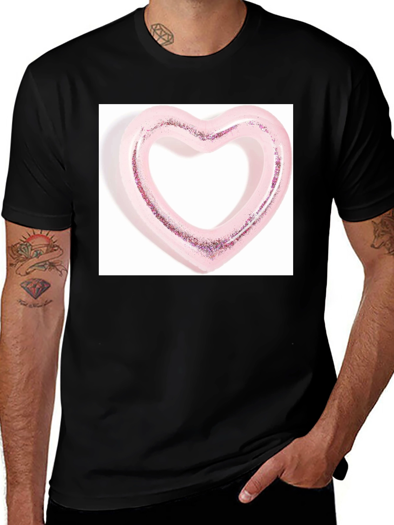 Heart Graphic Black T-Shirt