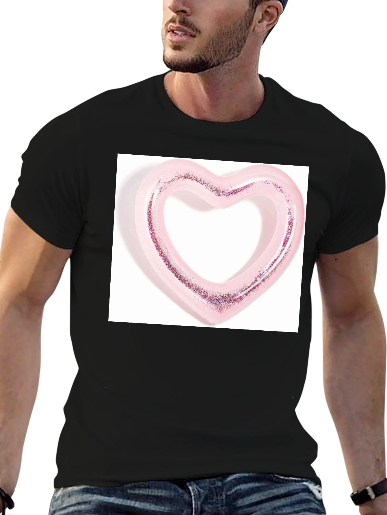 Heart Graphic Black T-Shirt