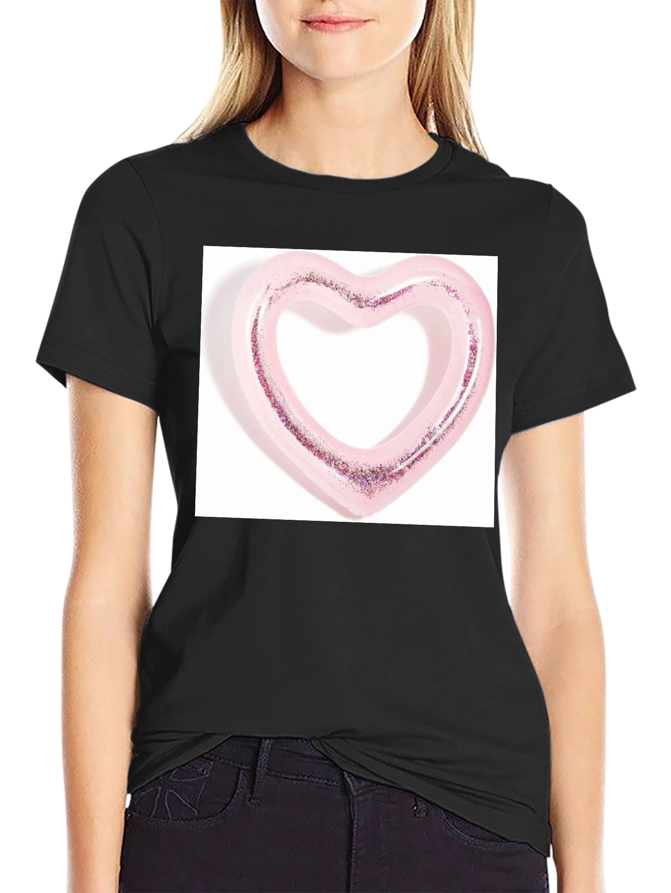 Heart Graphic Black T-Shirt