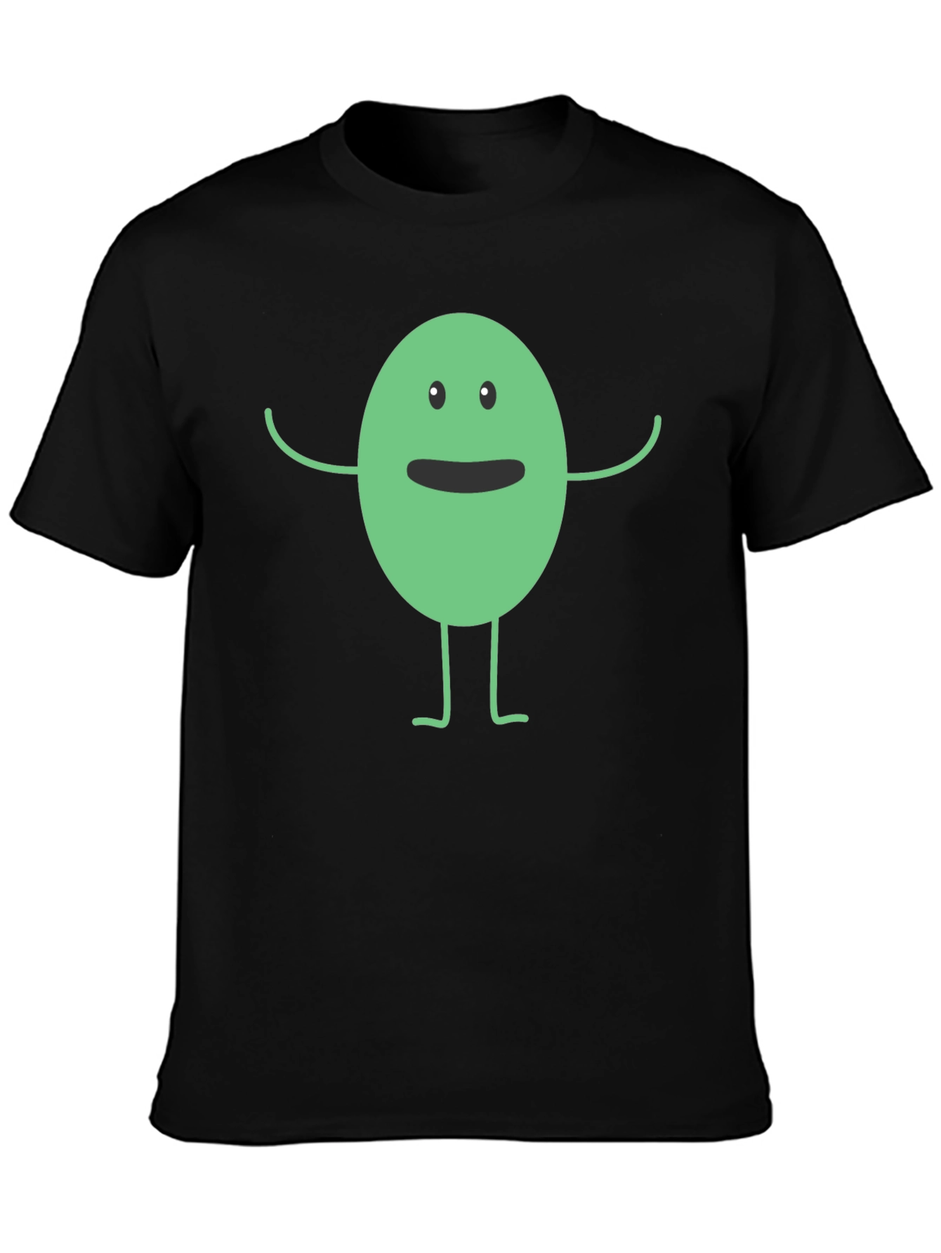 Funny Cartoon Character Black T-Shirt