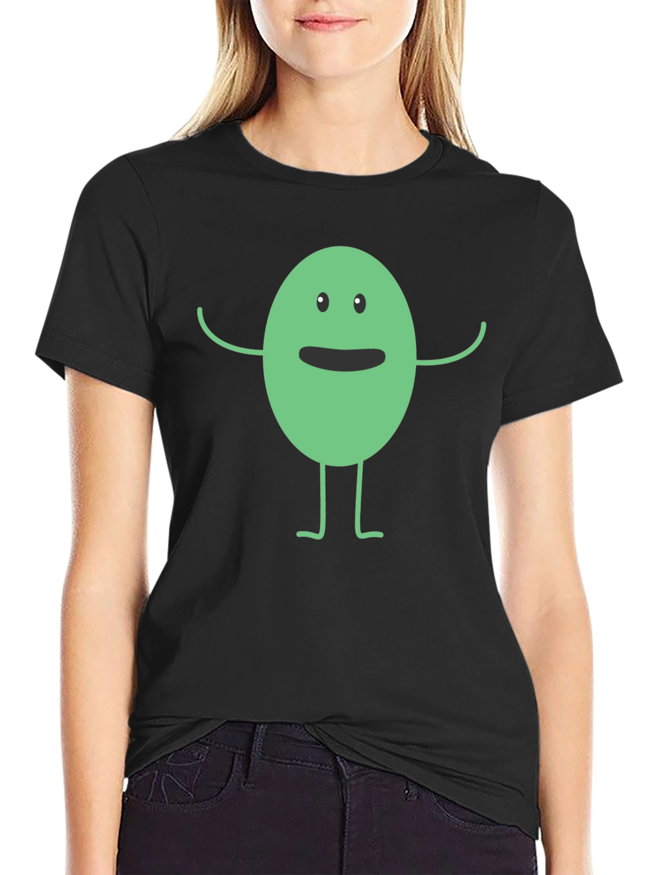 Funny Cartoon Character Black T-Shirt
