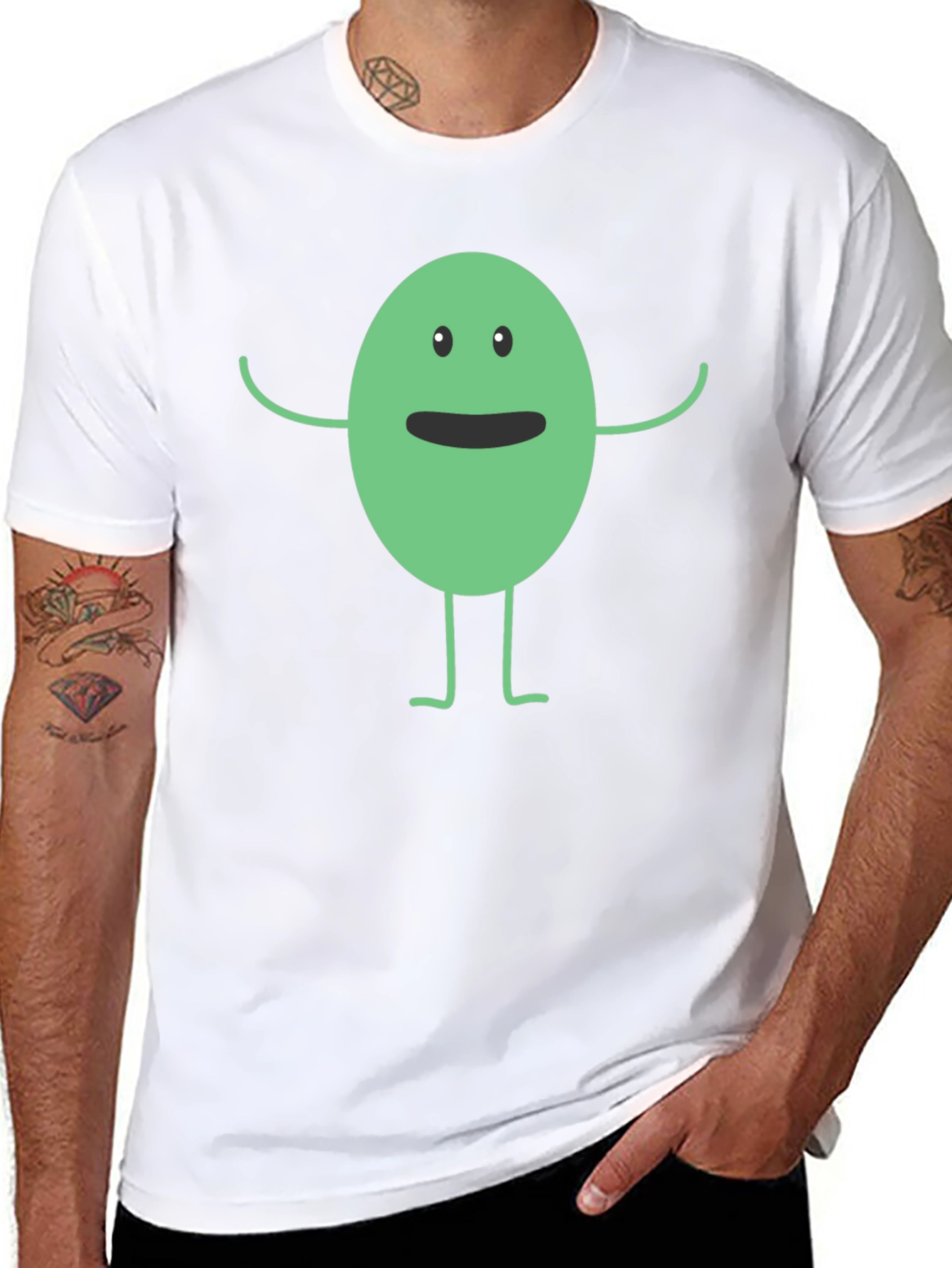 Funny Cartoon Character Black T-Shirt
