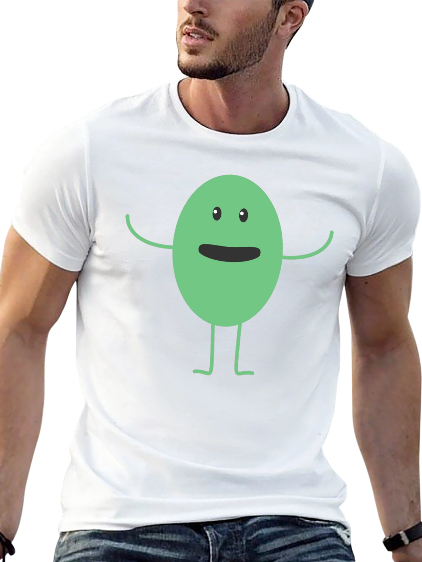 Funny Cartoon Character Black T-Shirt