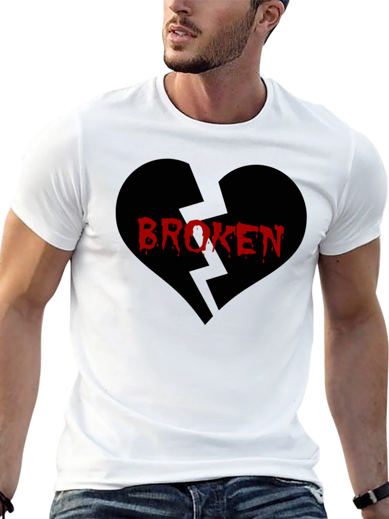 Broken Heart Graphic T-Shirt - Black